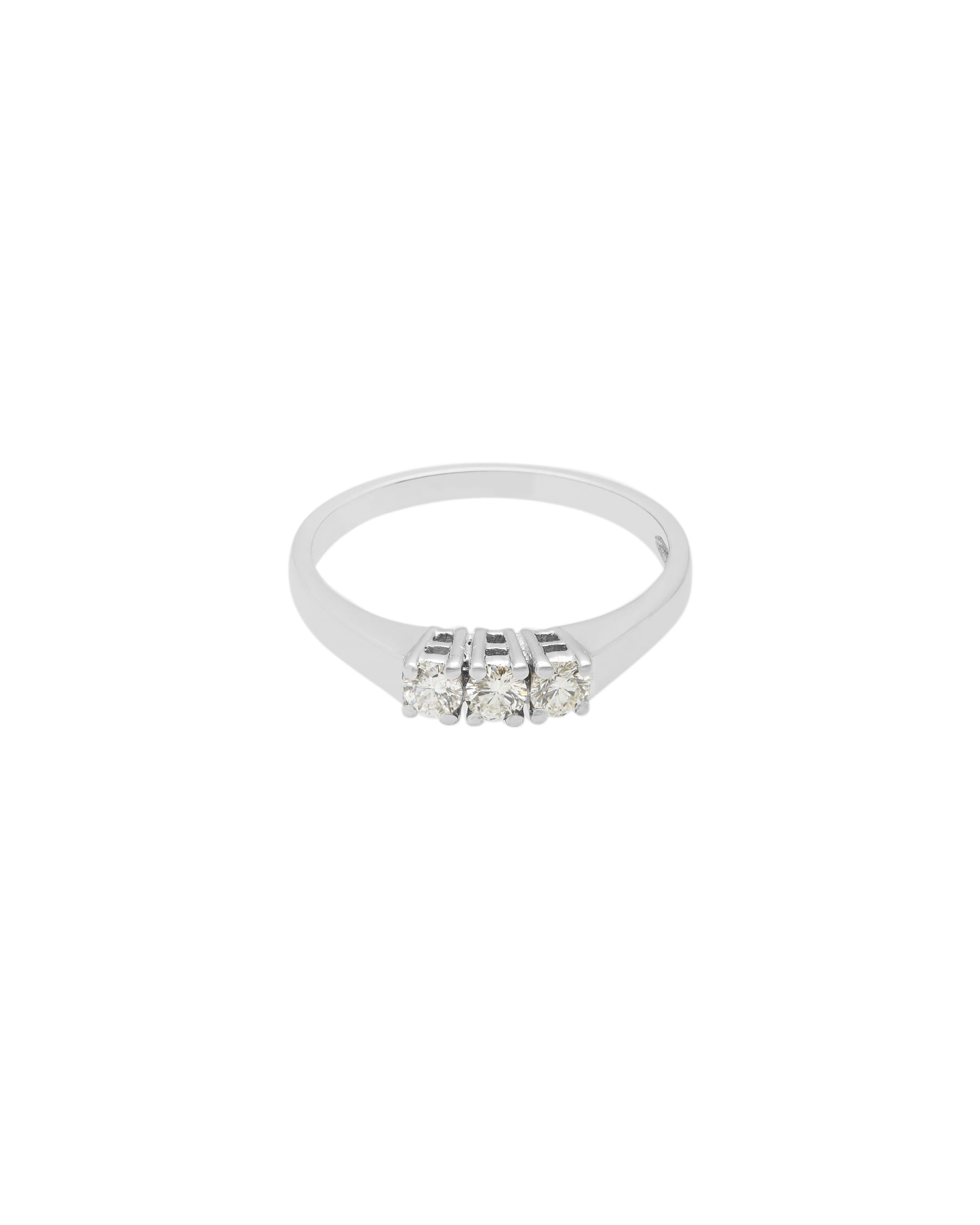 Anello trilogy oro bianco con diamanti 0,27 ct-1