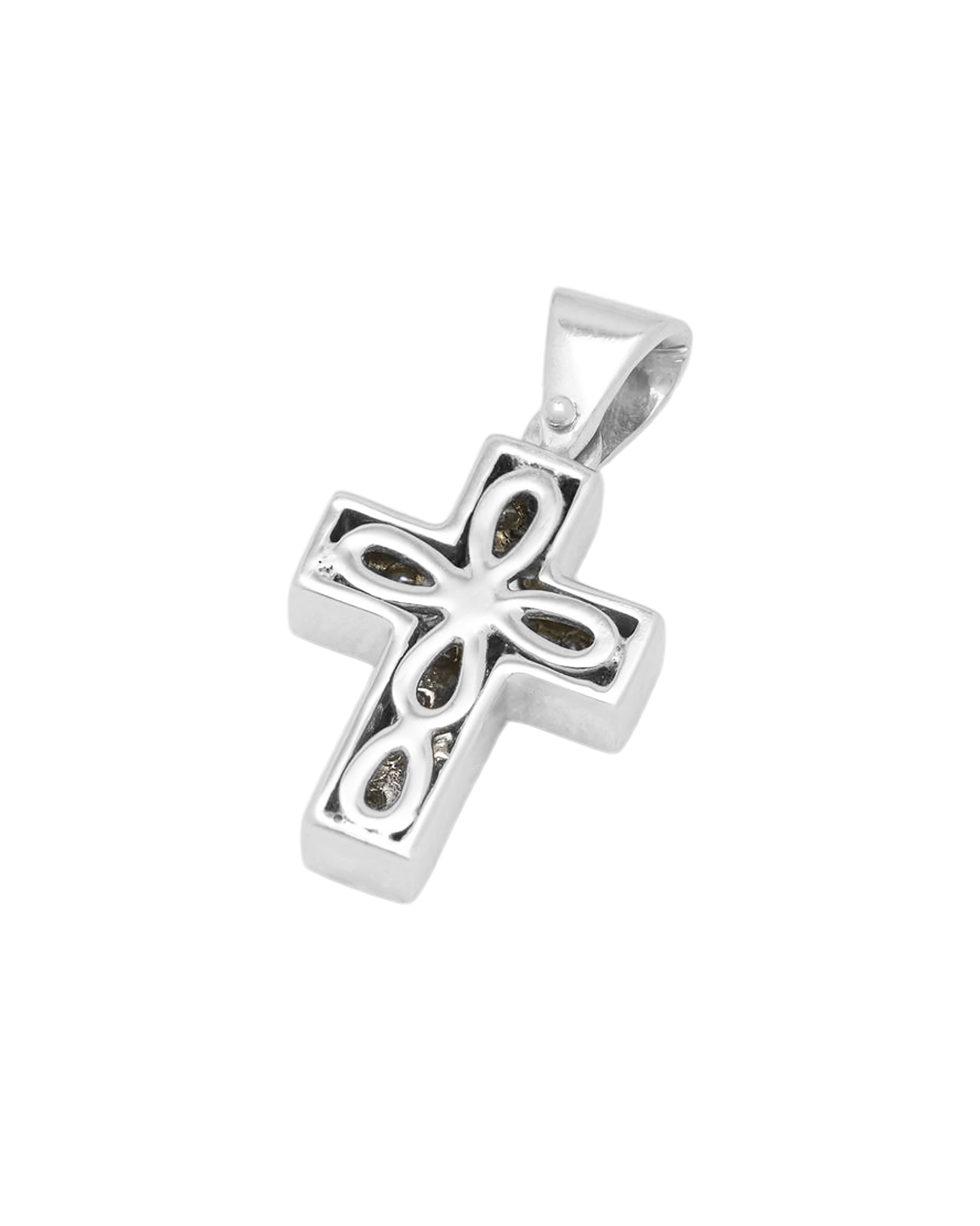 Ciondolo croce oro bianco con diamanti-2