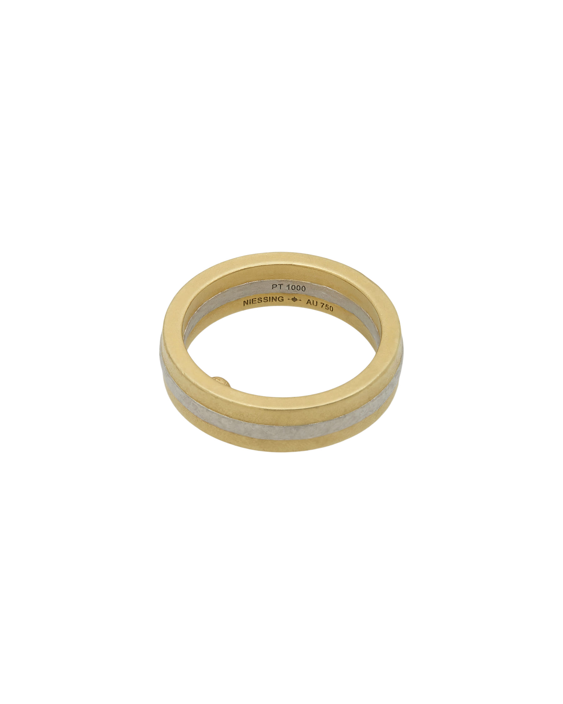 Anello fede niessing in oro giallo e platino-1