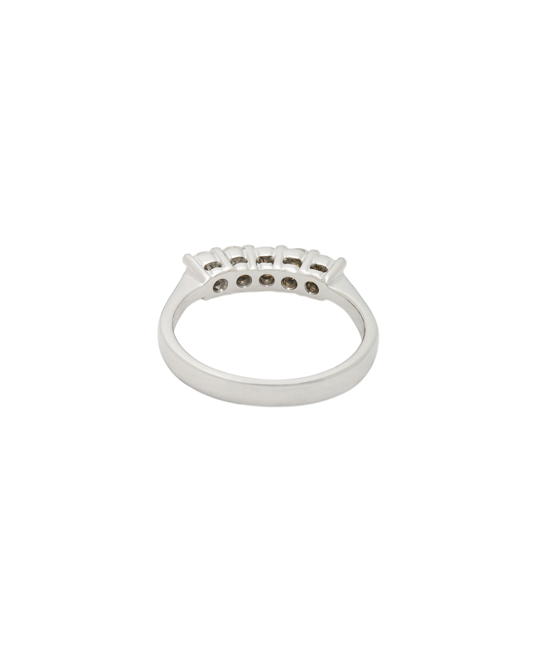 Anello veretta in oro bianco con 5 diamanti 0,40 ct-3