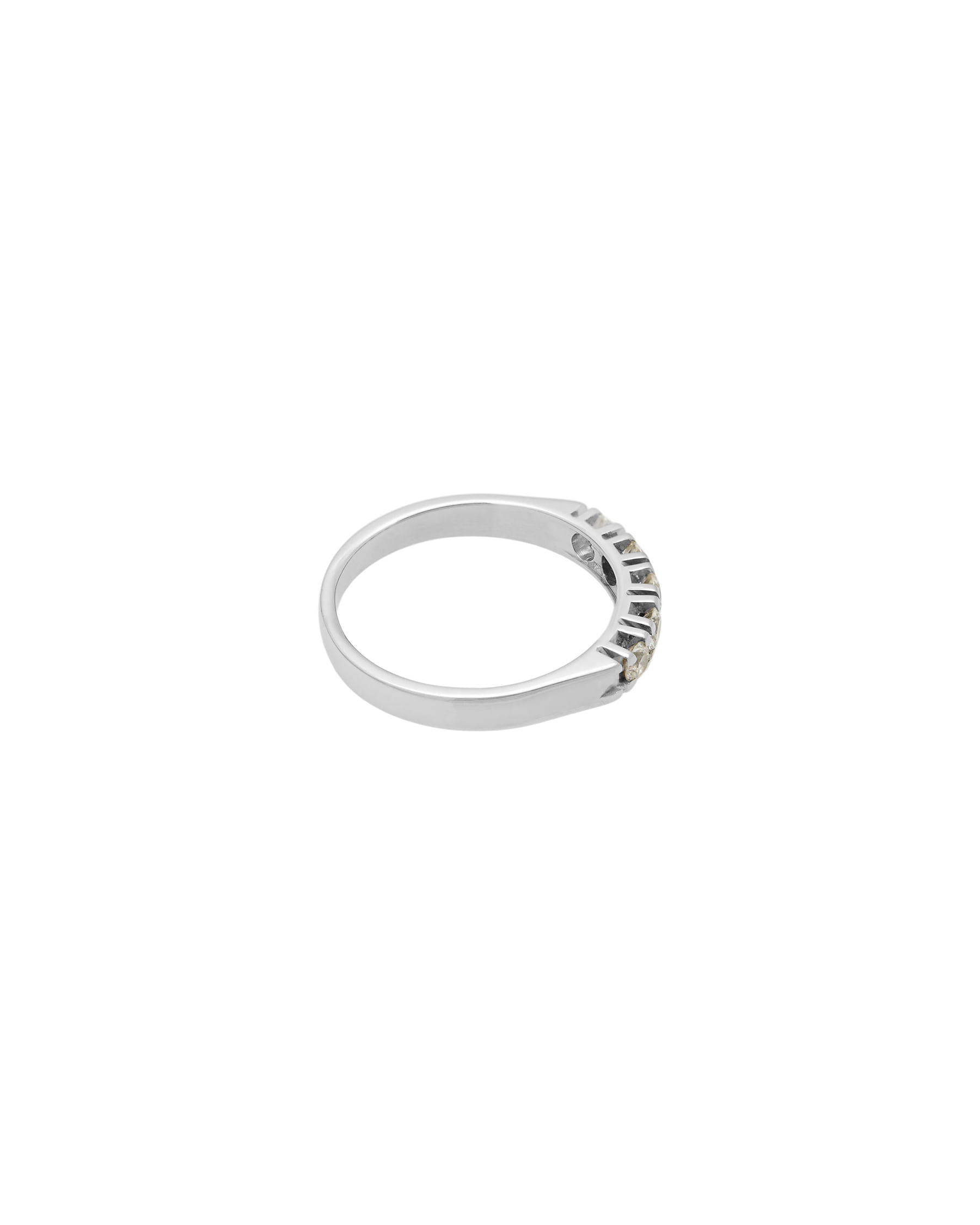 Anello veretta tornita in oro bianco con 5 diamanti 0,40 ct-2