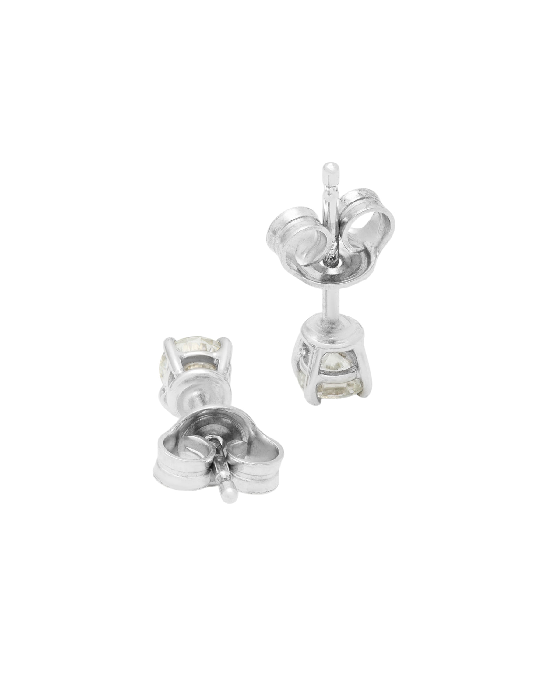 Orecchini punto luce a filo in oro bianco con diamanti 0,46 ct-2