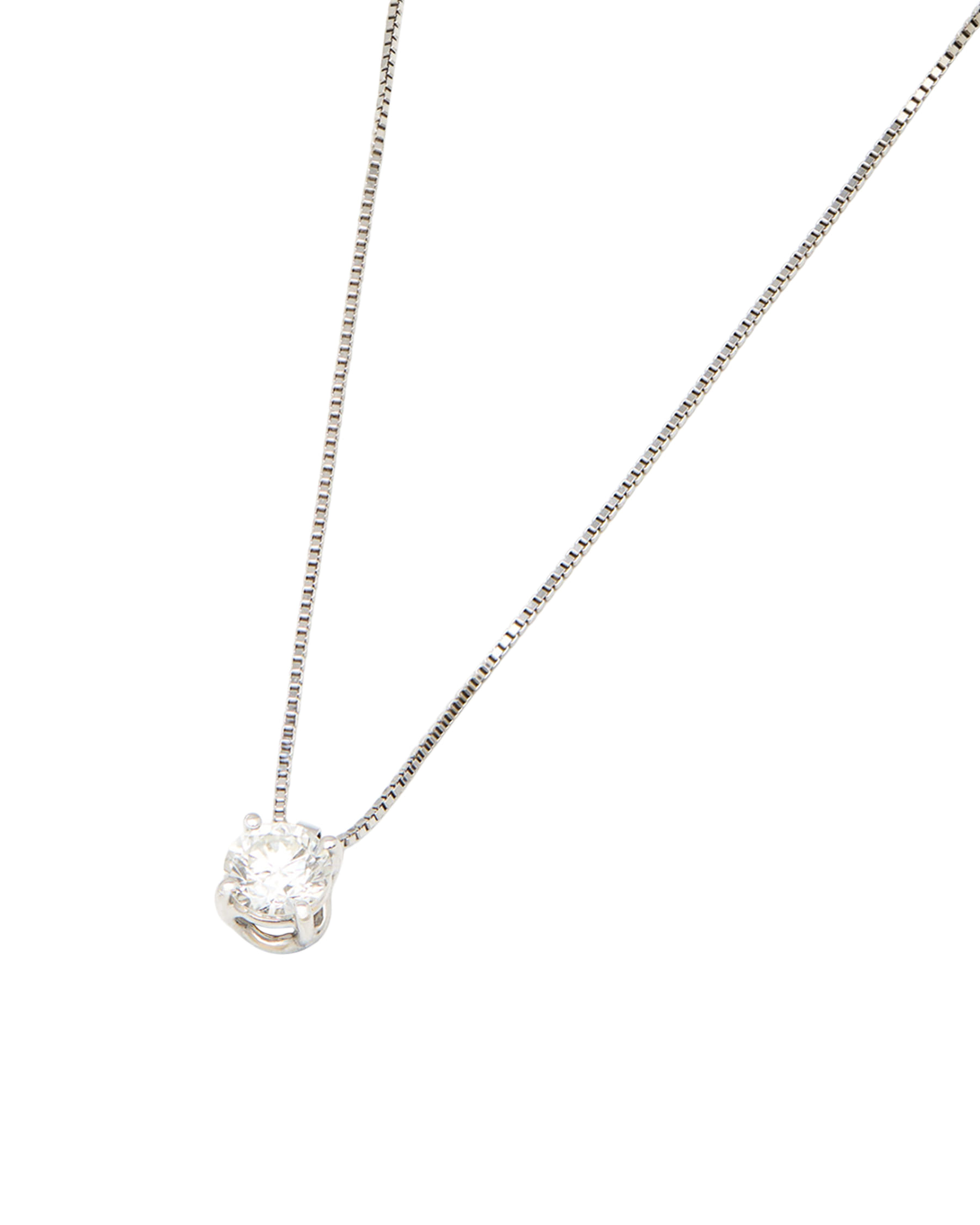 Catenina punto luce a filo in oro bianco con diamante 0,32 ct-1