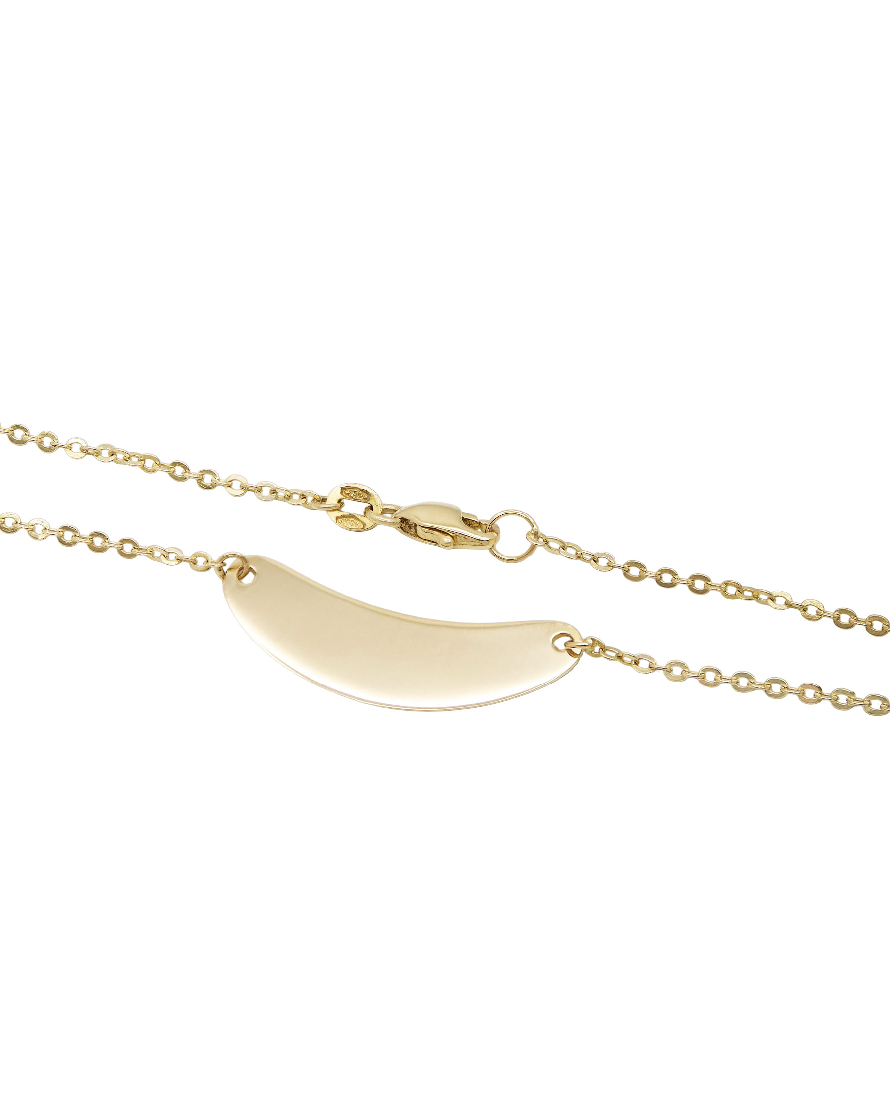 Collana con targa mezza luna in oro giallo-2