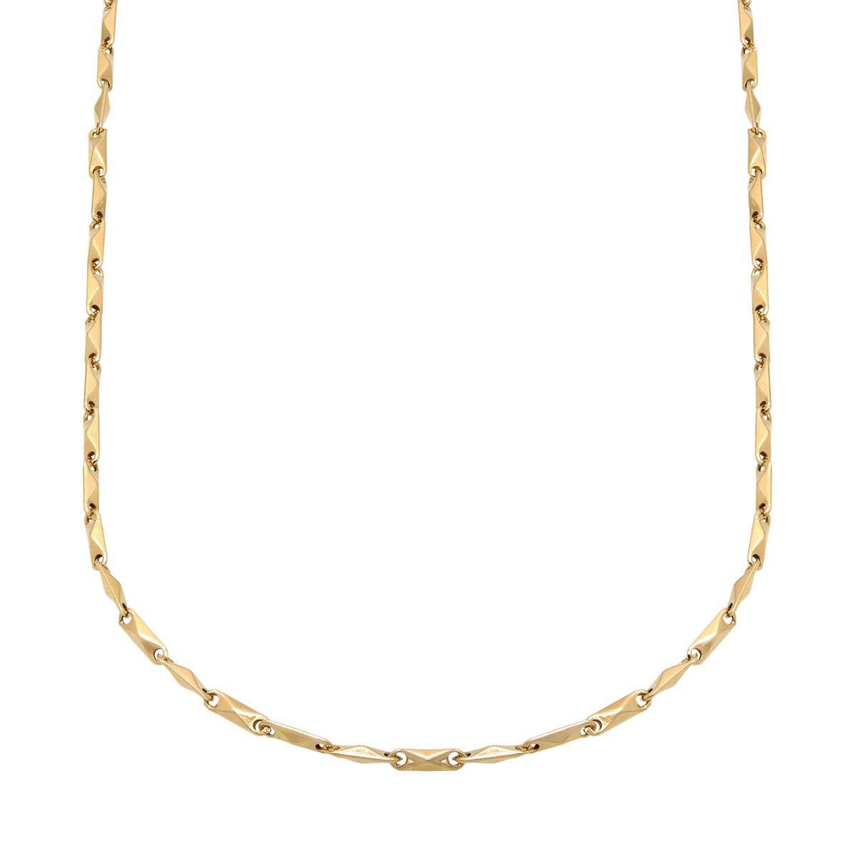 Collana chicchi di riso sfaccettata in oro giallo-1