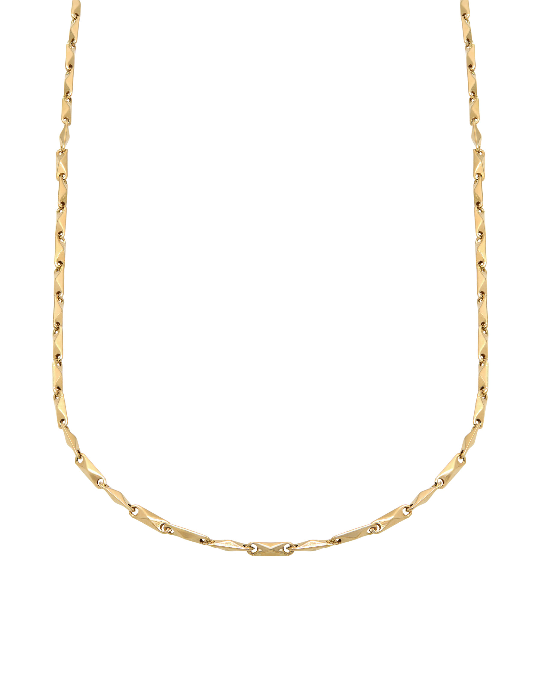 Collana chicchi di riso sfaccettata in oro giallo-1