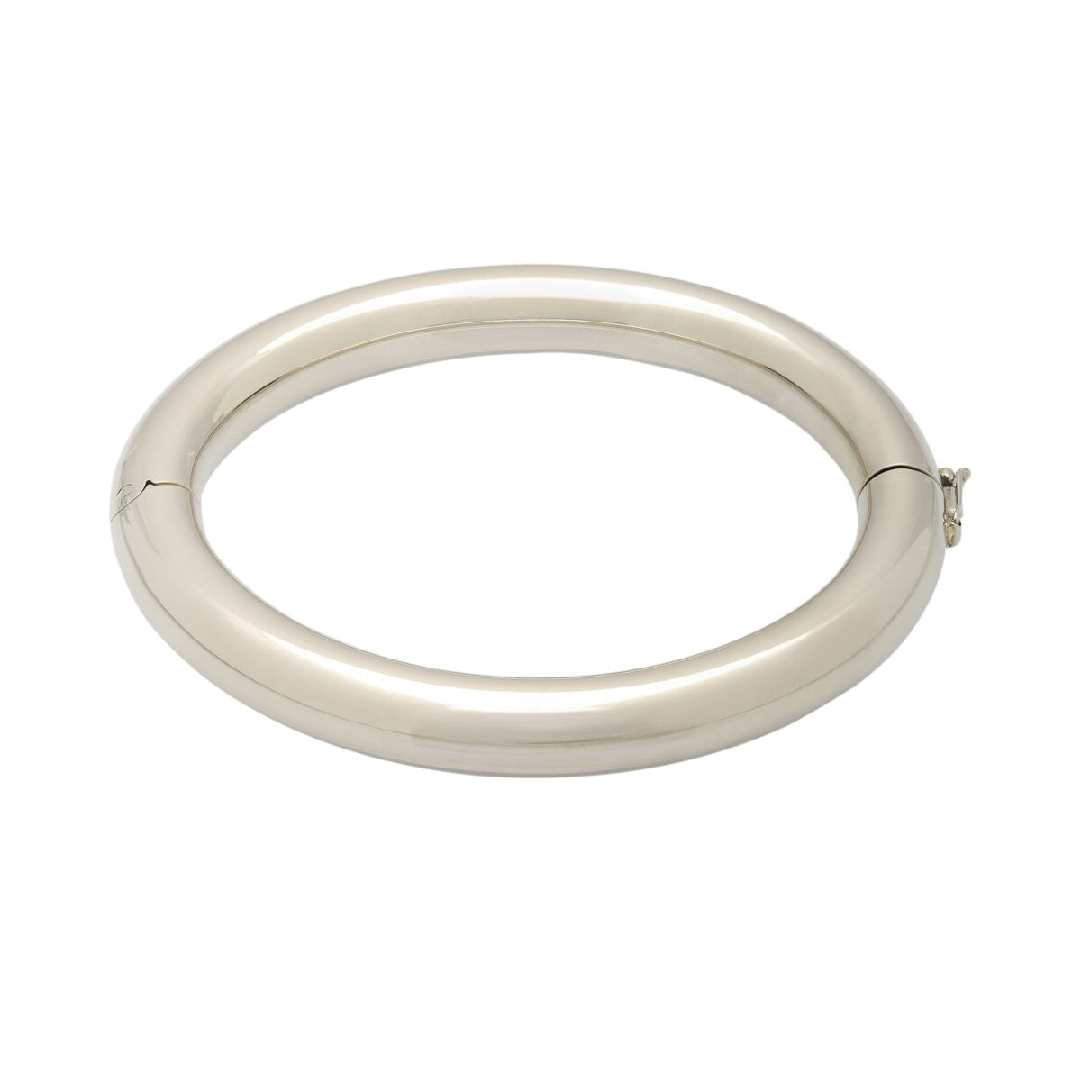 Bracciale rigido tubolare in oro bianco-1