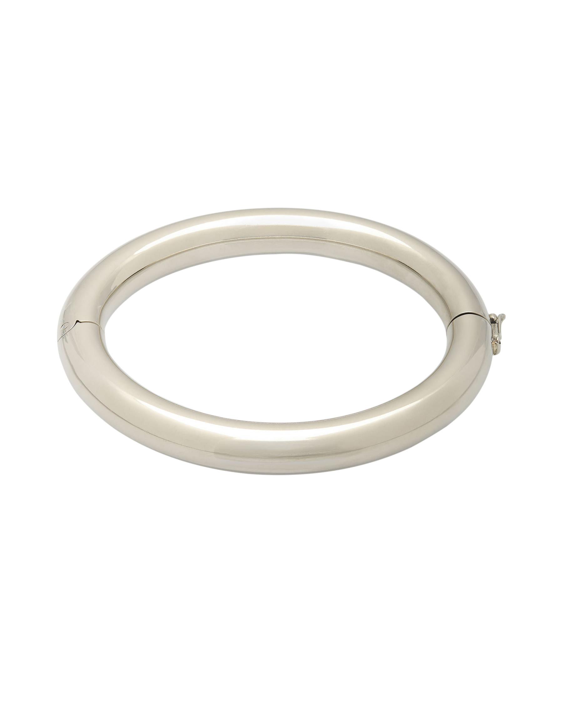 Bracciale rigido tubolare in oro bianco-1