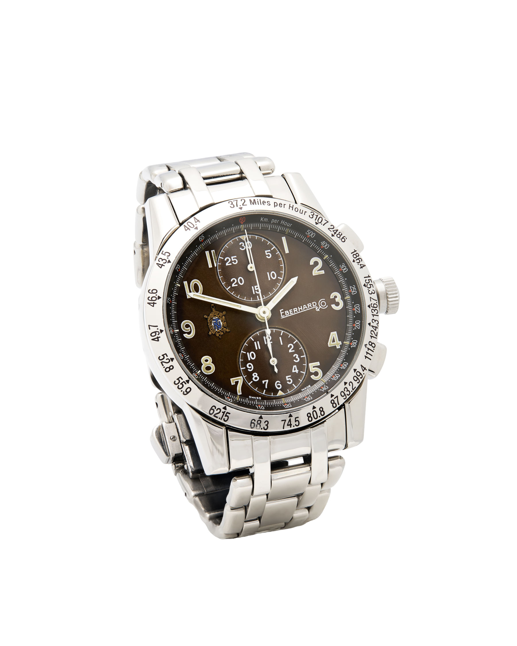 Eberhard & co. tazio nuvolari prima serie tartaruga aperta brown dial ref 31030-1