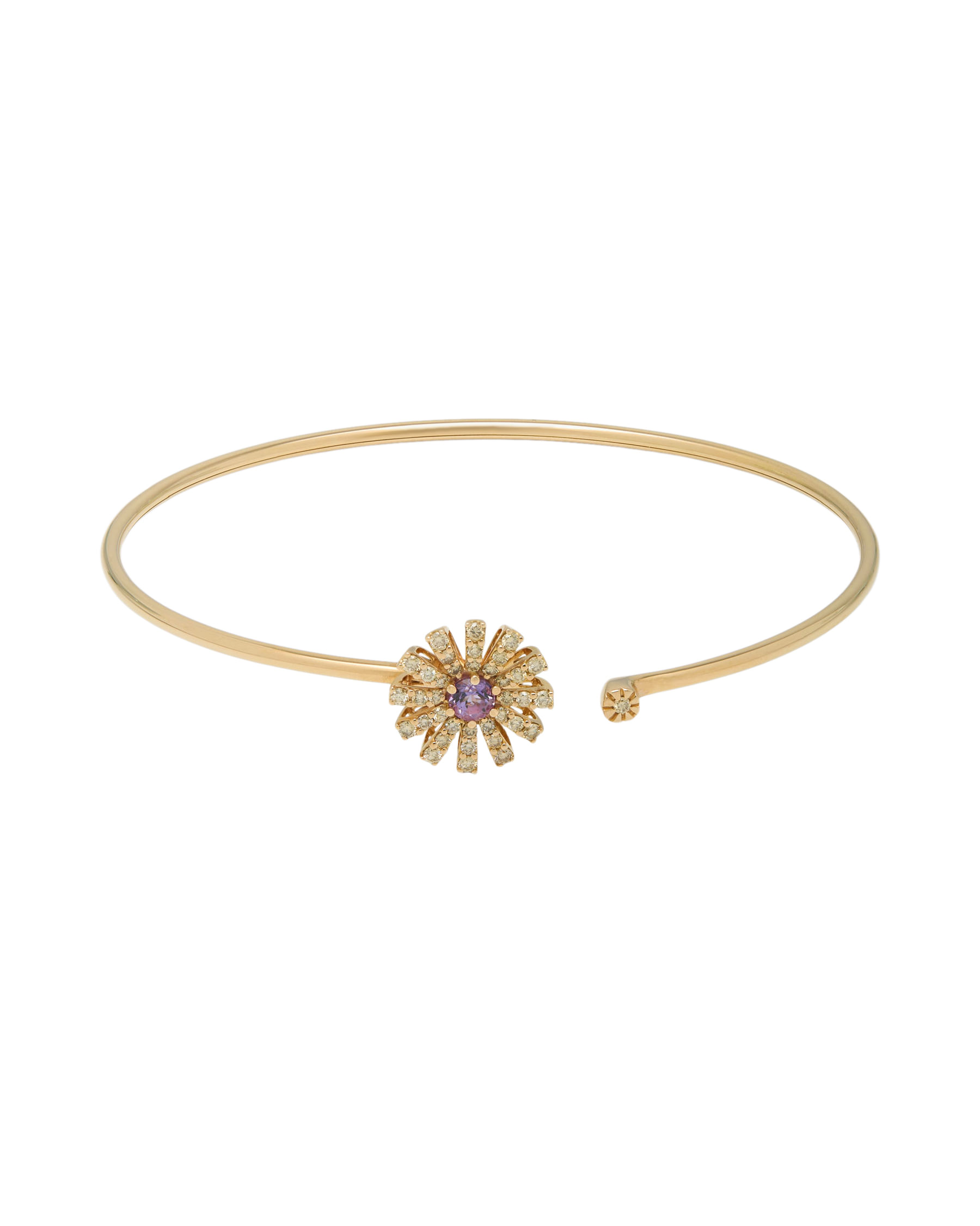 Bracciale damiani margherita in oro rosa con diamanti brown e ametista-1