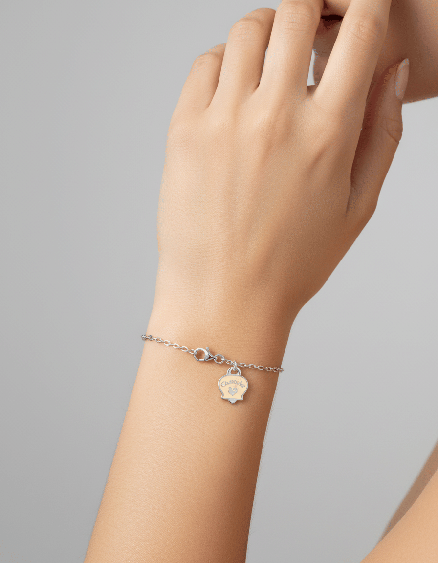 Bracciale chantecler et voilà in argento con campanella rosa-3
