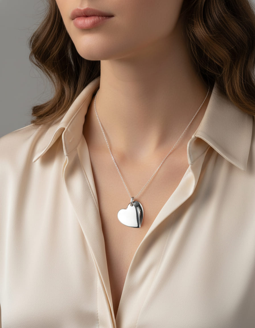 Ciondolo dodo cuore grande in argento-3