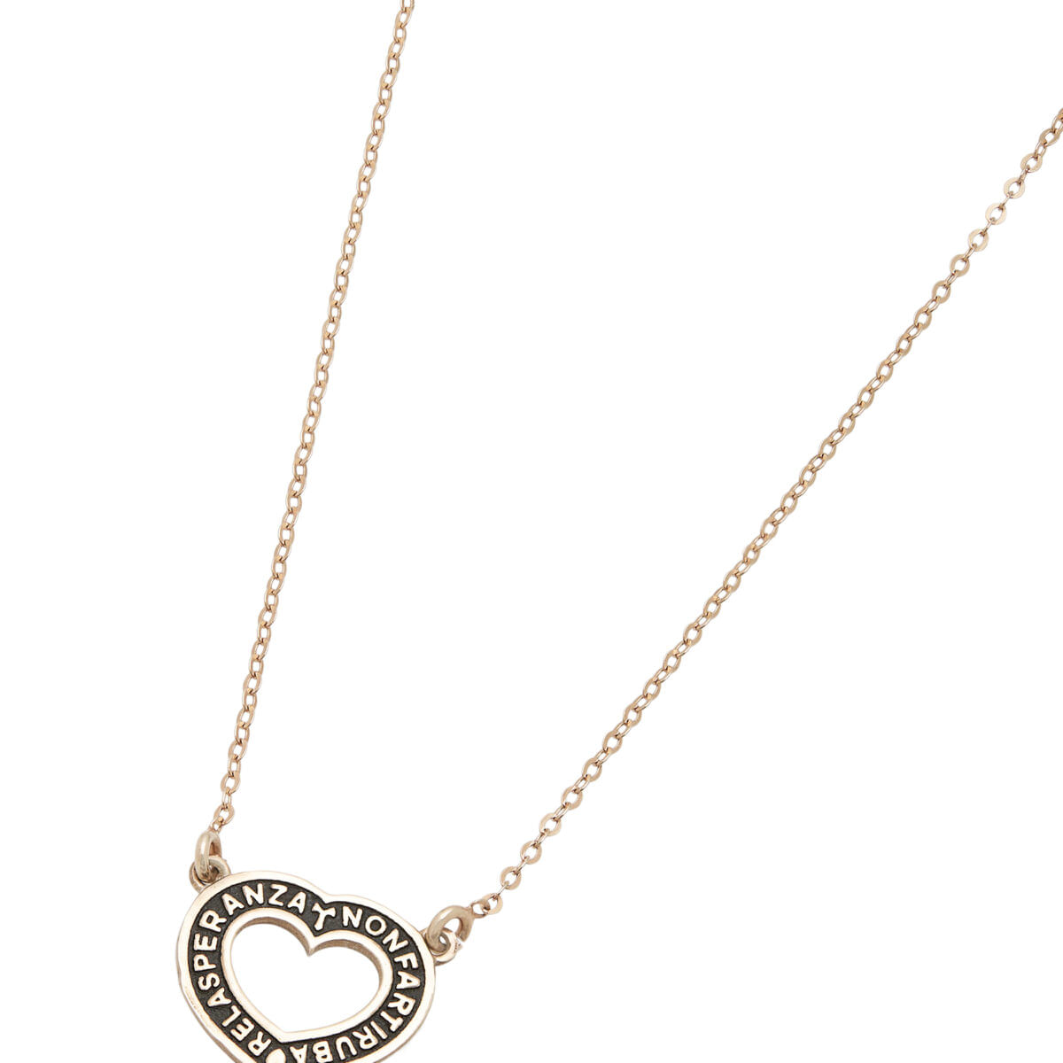 Collana agios in argento con ciondolo cuore e frase non farti rubare la speranza-1