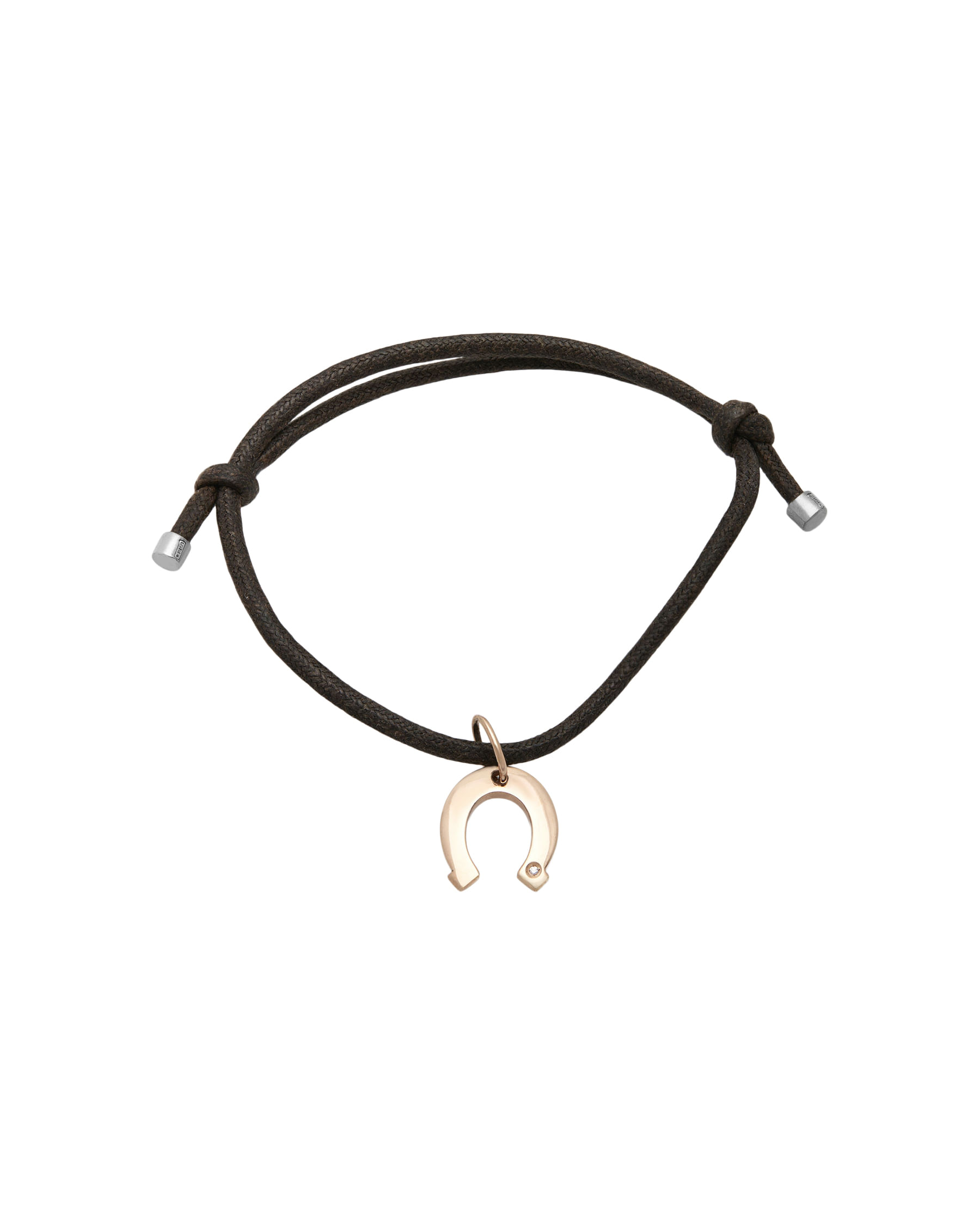 Bracciale damiani con ciondolo ferro di cavallo in oro rosso 9 kt e diamante-1