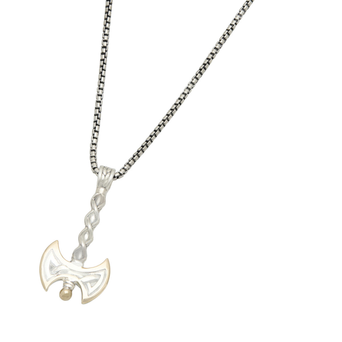 Collana Keith Jack con ciondolo a forma di ascia in oro e argento