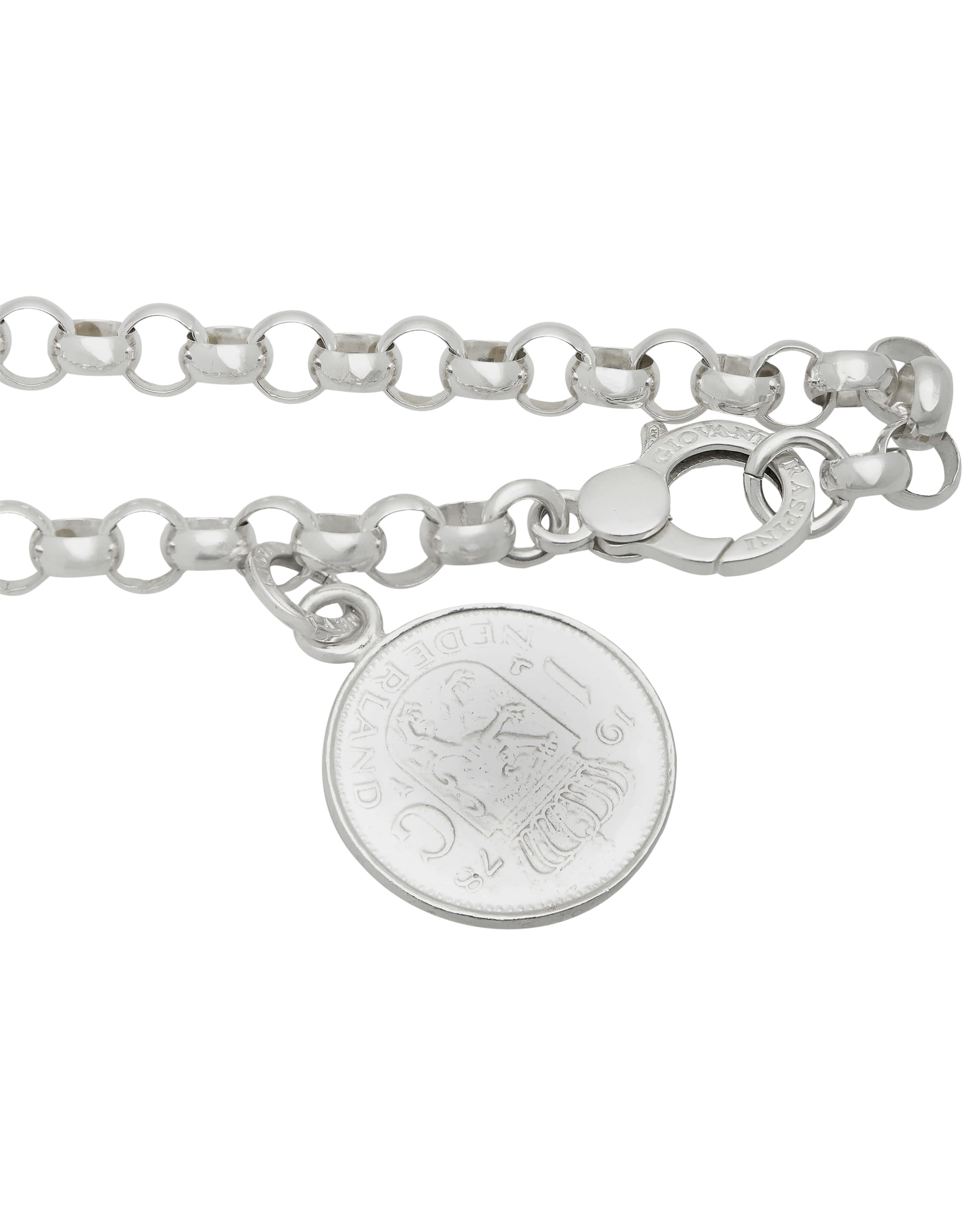 Bracciale g. raspini con charm moneta nederlanden in argento-2