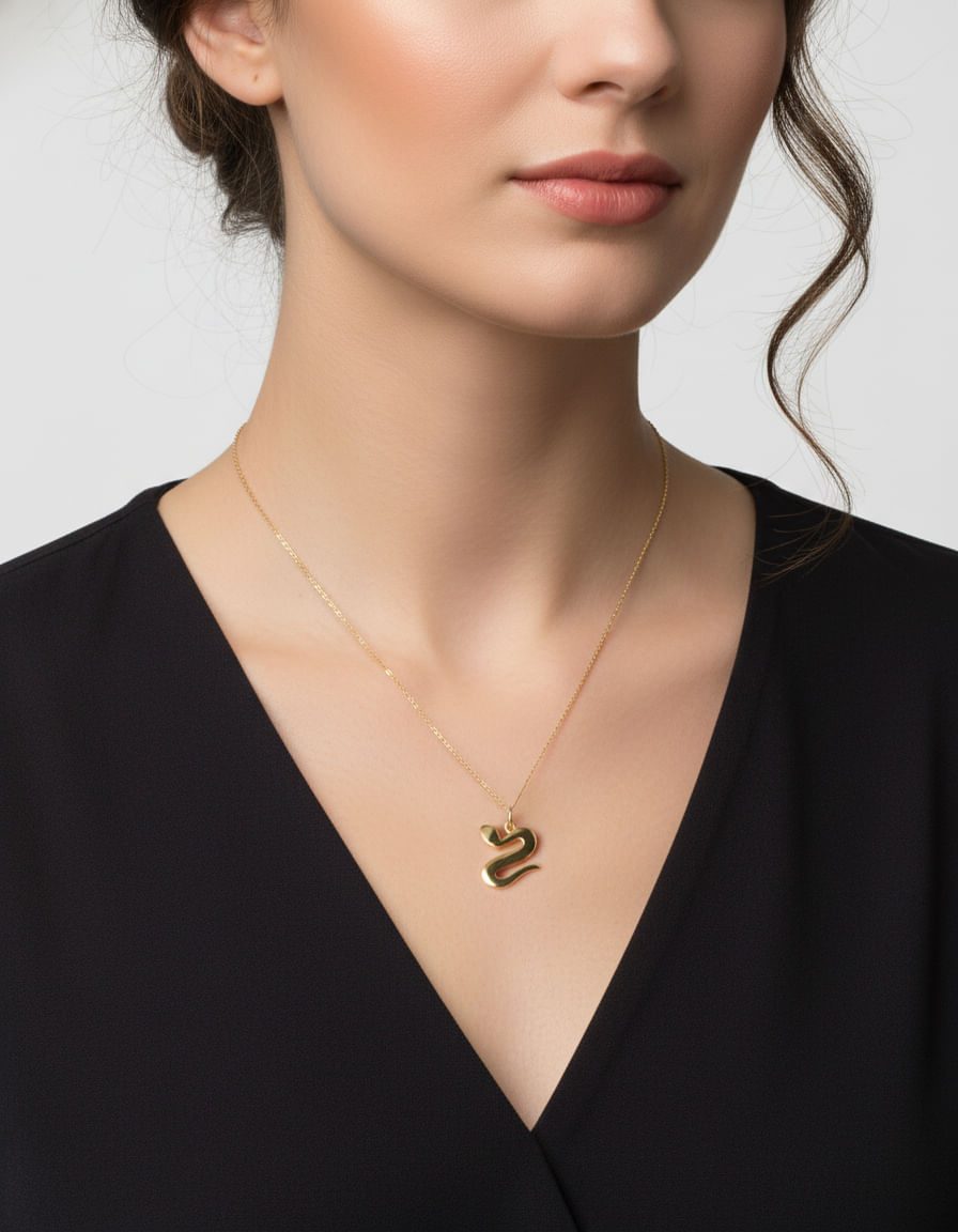 Ciondolo dodo serpente in oro giallo-3