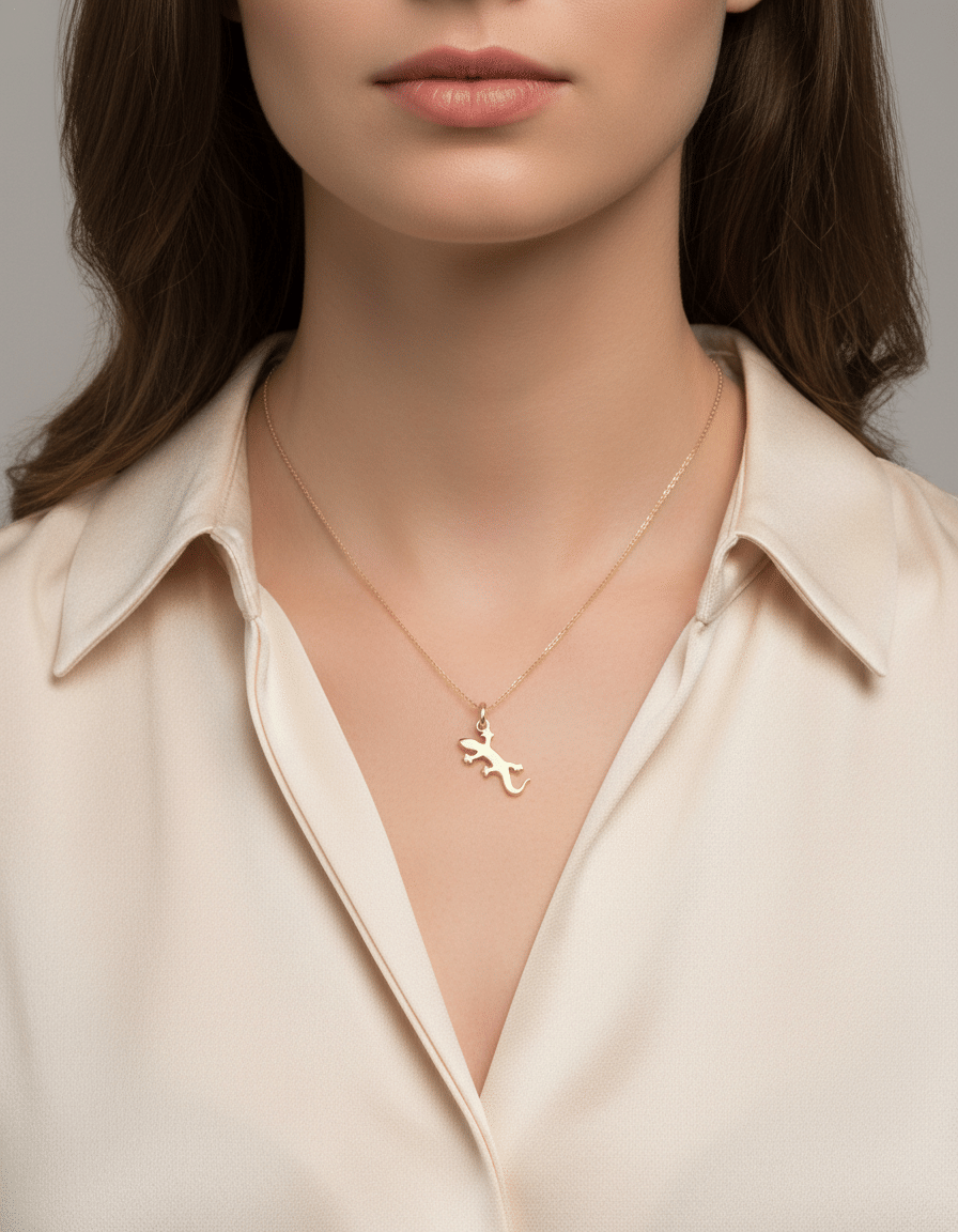 Ciondolo geco dodo in oro giallo 18 kt-3