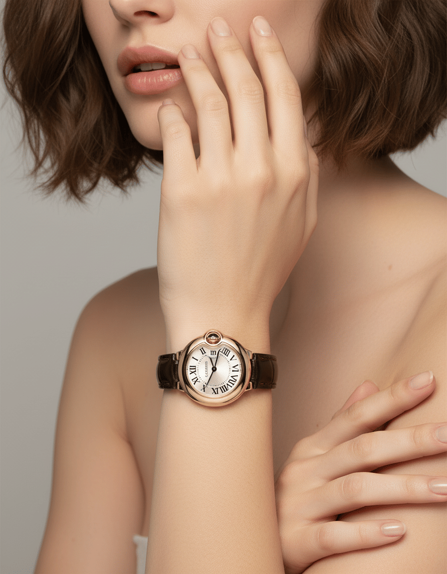 Cartier ballon bleu 28mm 18k rose gold ref 3007-9