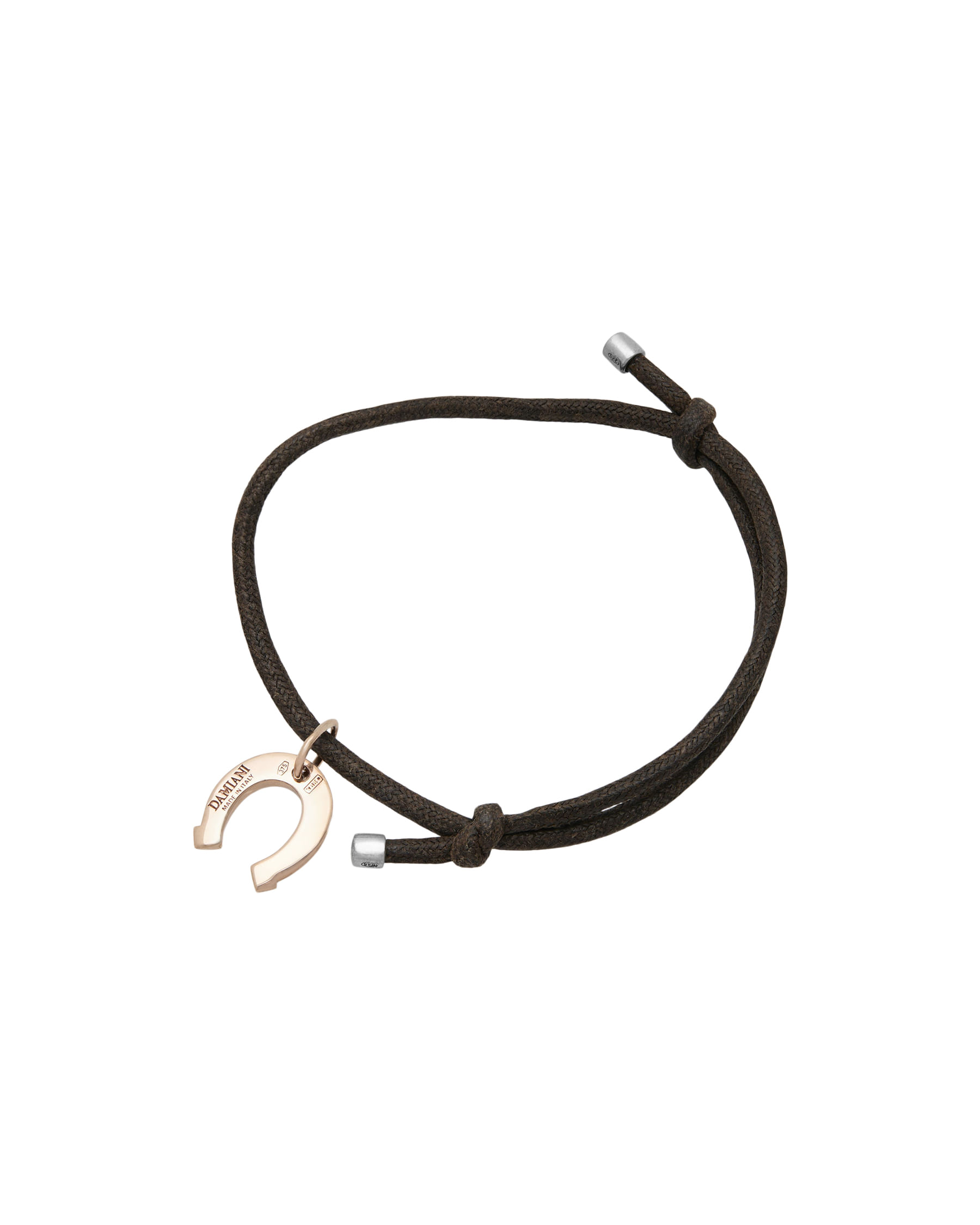 Bracciale damiani con ciondolo ferro di cavallo in oro rosso 9 kt e diamante-2