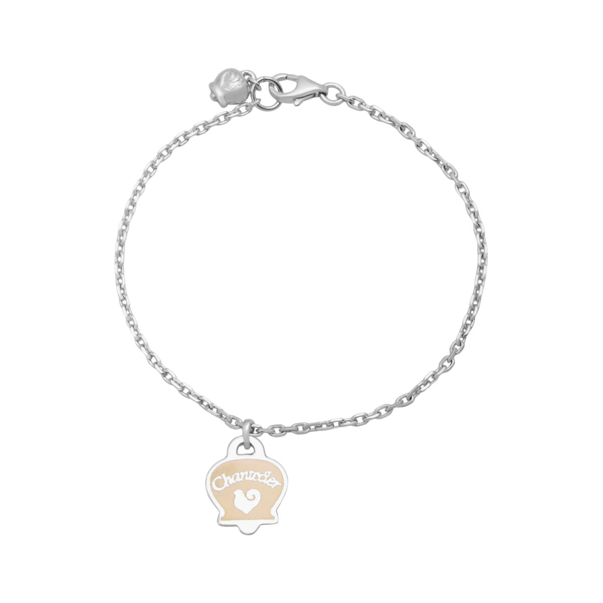 Bracciale chantecler et voilà in argento con campanella rosa-1