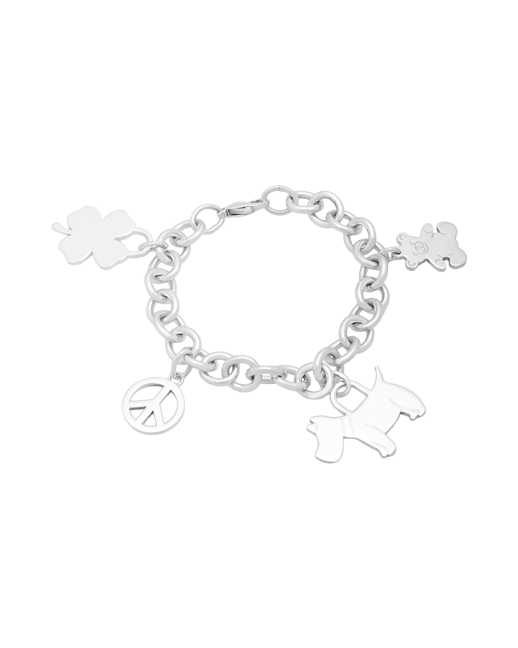 Bracciale maglie tonda con charm tiffany in argento 925%-1