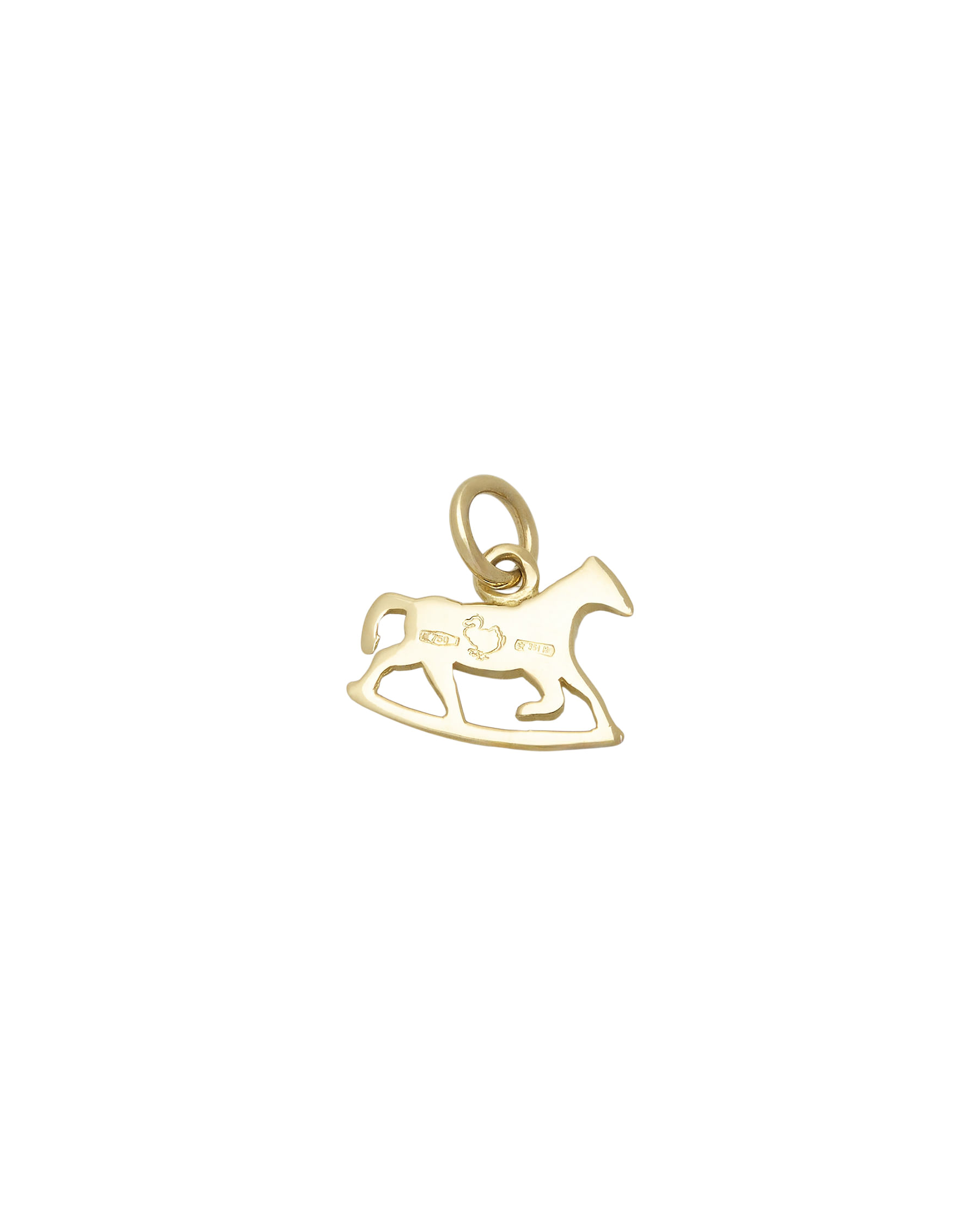 Ciondolo cavallo a dondolo dodo in oro giallo 18 kt-2