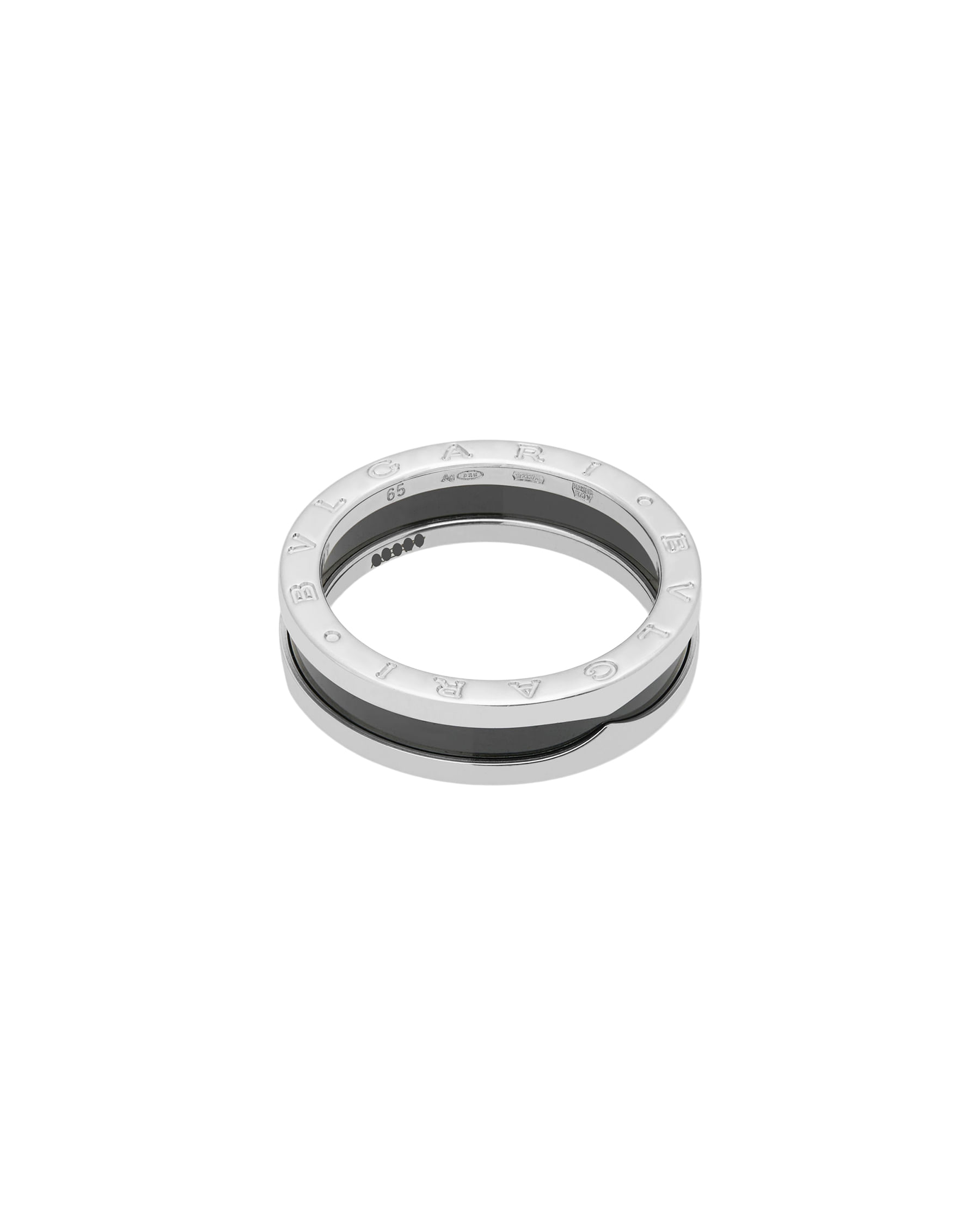 Anello bulgari save the children b.zero argento e ceramica nera-2