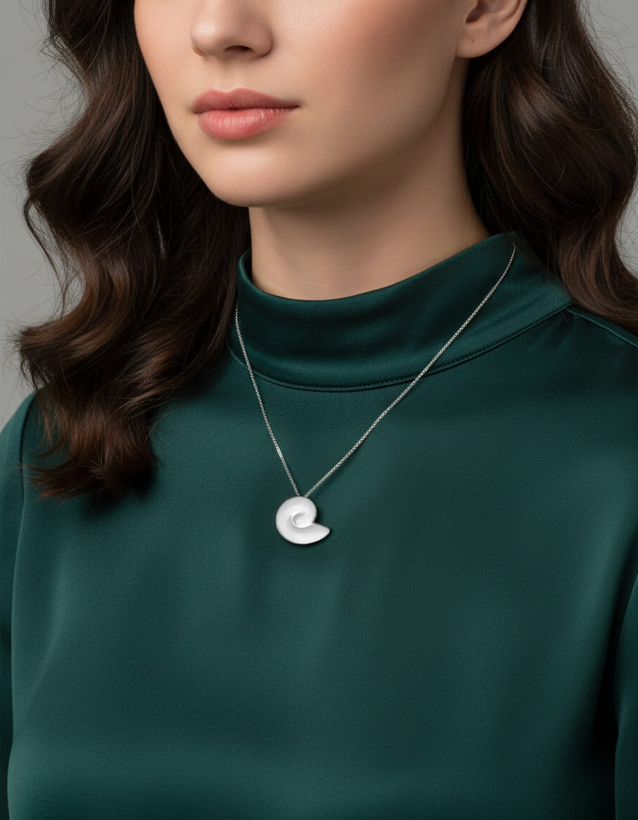 Ciondolo dodo conchiglia big a chiocciola in argento-3