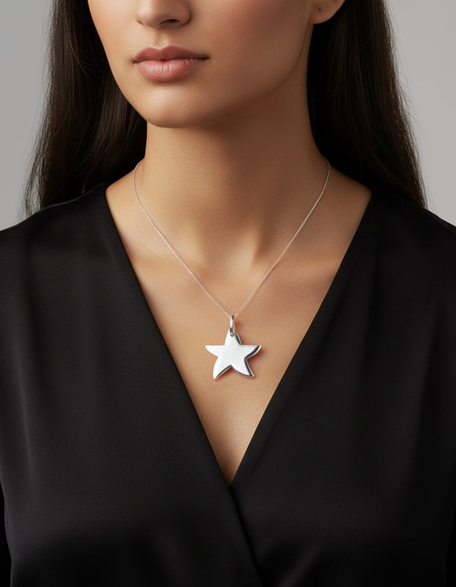 Ciondolo pomellato stella marina in argento-3