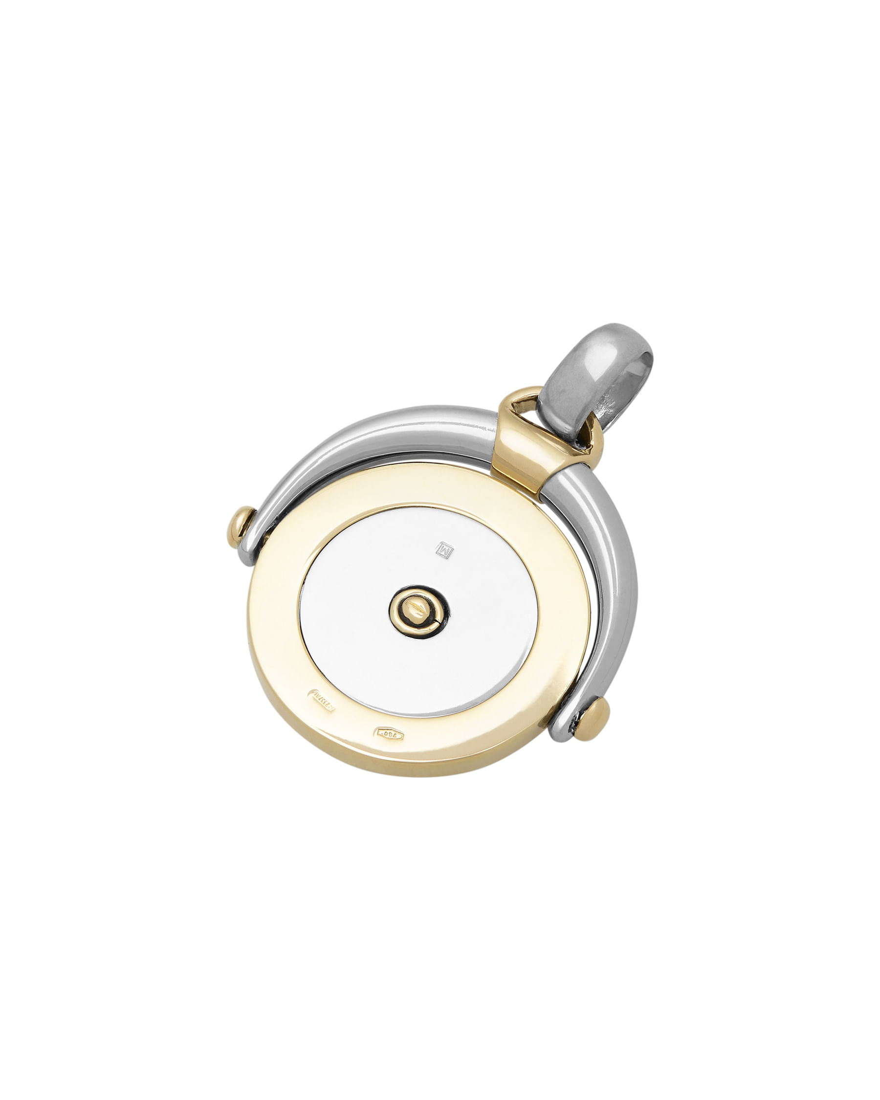 Ciondolo bulgari bulgari segno zodiacale sagittario in acciaio e oro giallo-2