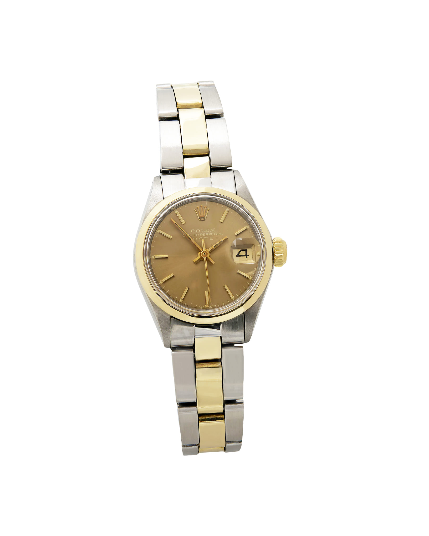 Rolex oyster perpetual lady date 26 mm acciaio e oro ref 6516-1