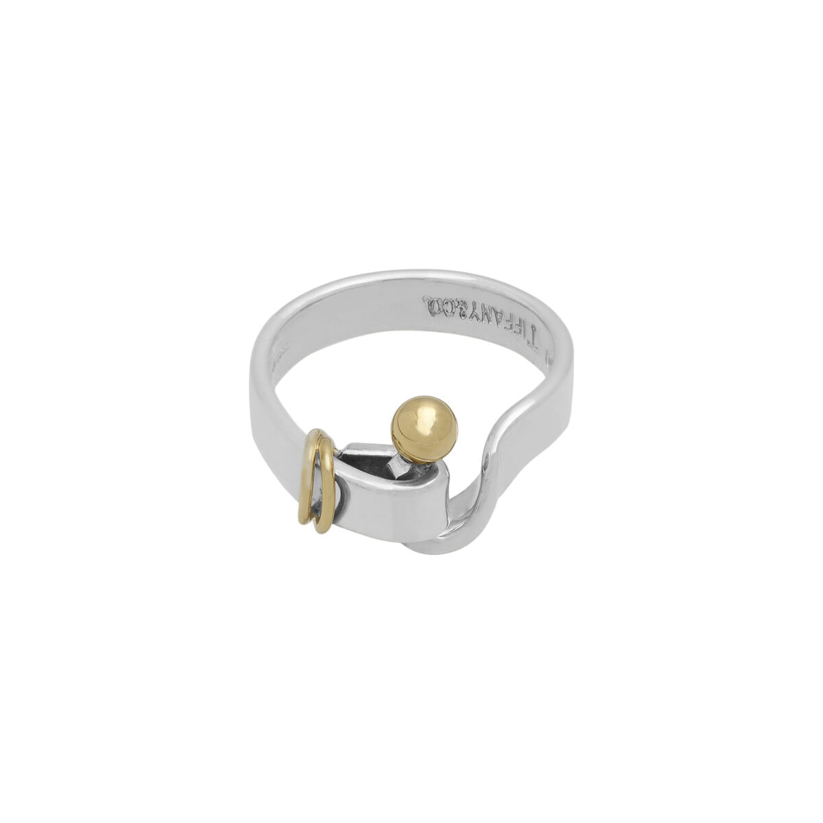 Anello tiffany gancio argento e oro-1
