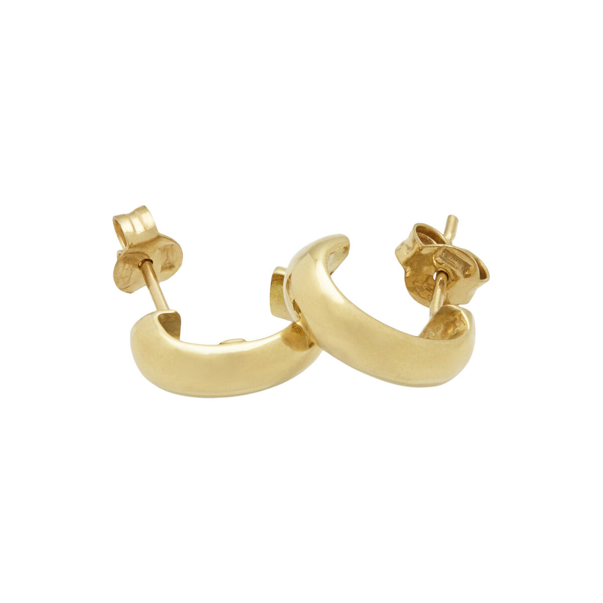 Orecchini semicerchio forma c in oro giallo 18 kt-1