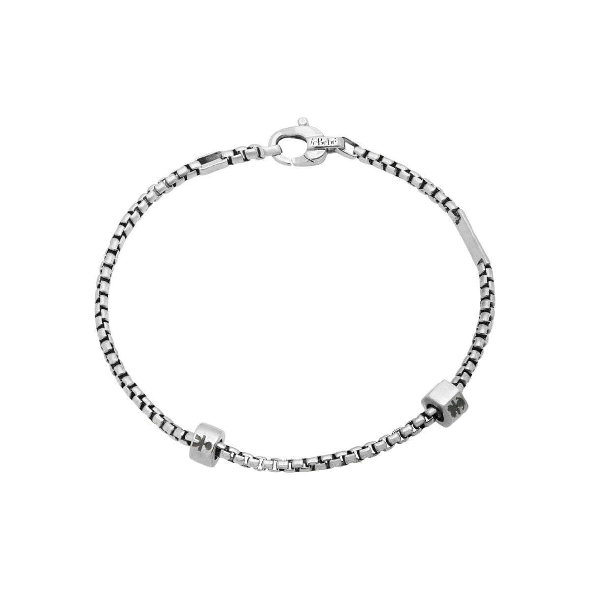 Bracciale add lebebé con ciondolo add bimba e bimbo in argento-1