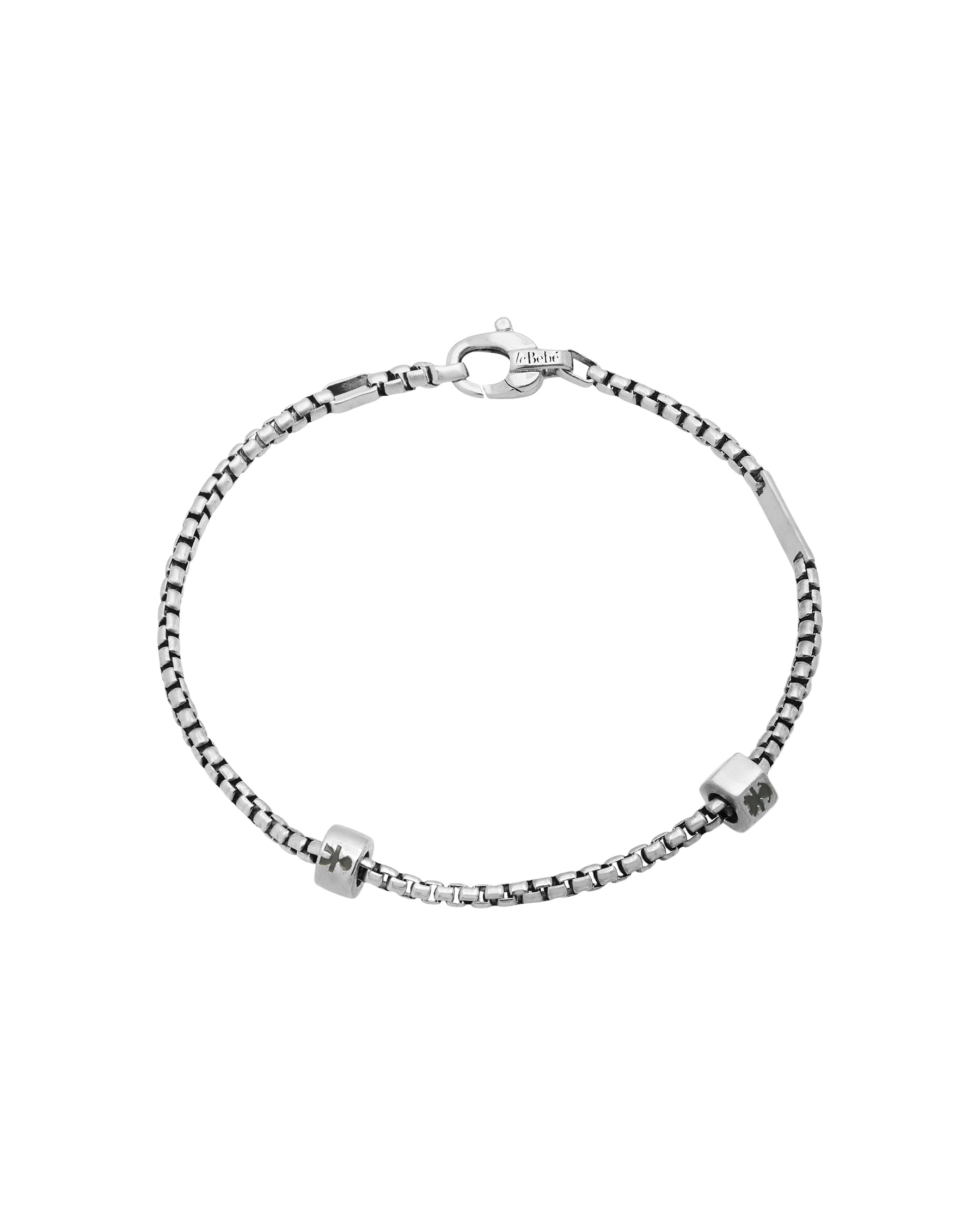 Bracciale add lebebé con ciondolo add bimba e bimbo in argento-1