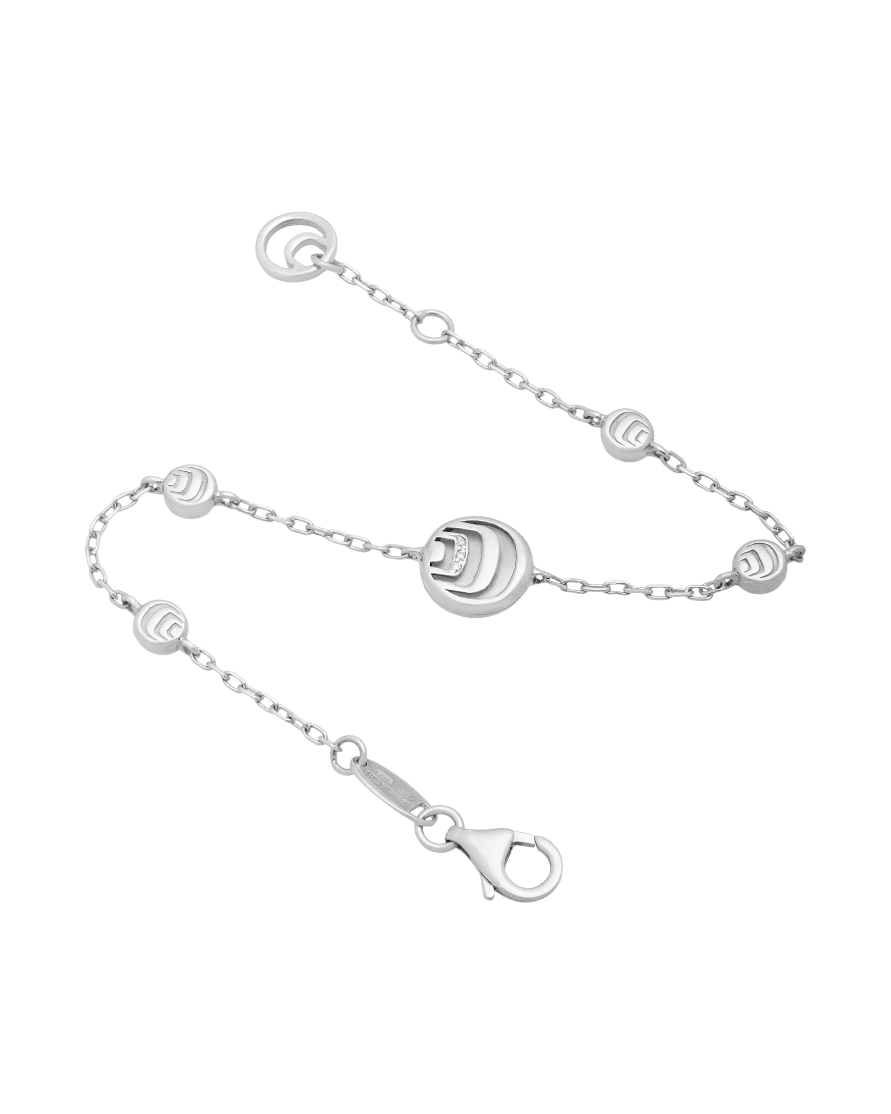 Bracciale damiani damianissima in argento con diamanti e madreperla-2