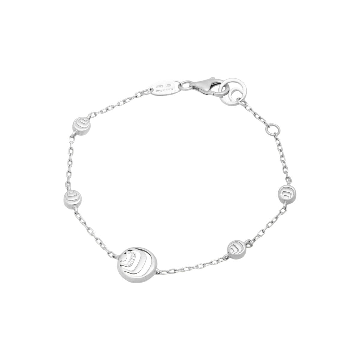 Bracciale damiani damianissima in argento con diamanti e madreperla-1