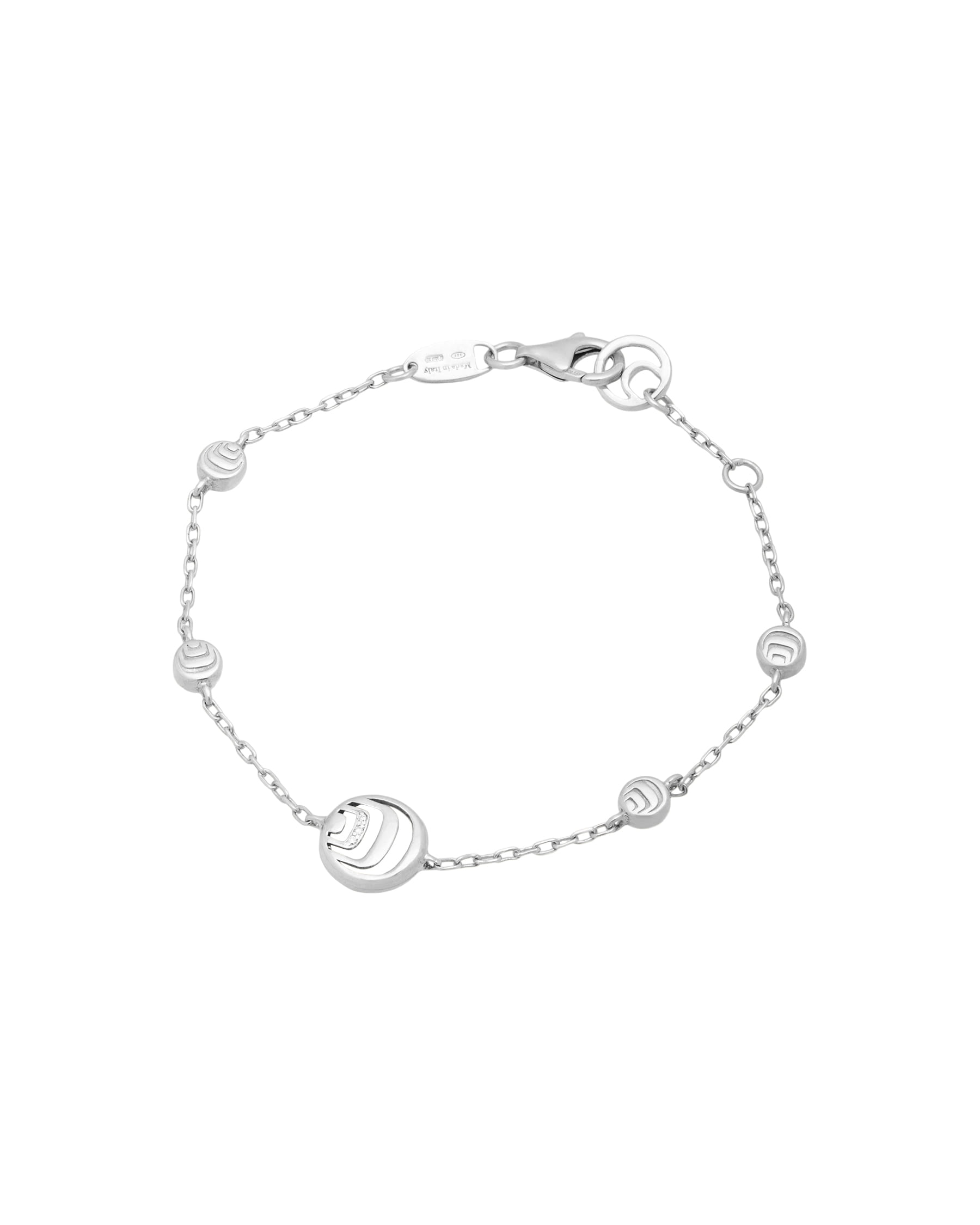 Bracciale damiani damianissima in argento con diamanti e madreperla-1