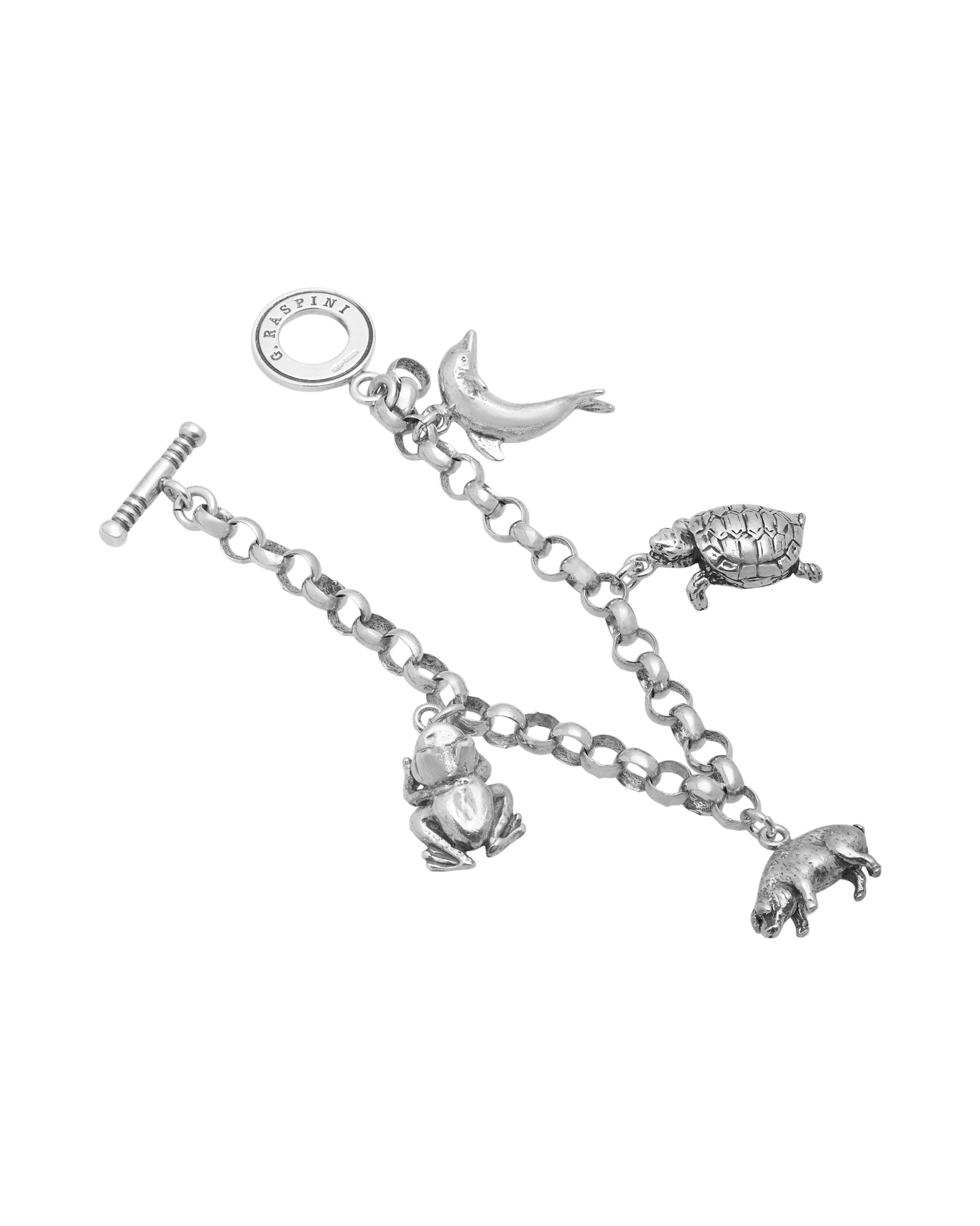 Bracciale rolò g. raspini con charms animali in argento-2
