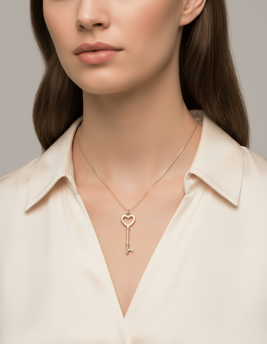 Ciondolo chiave cuore tiffany keys in oro giallo-3