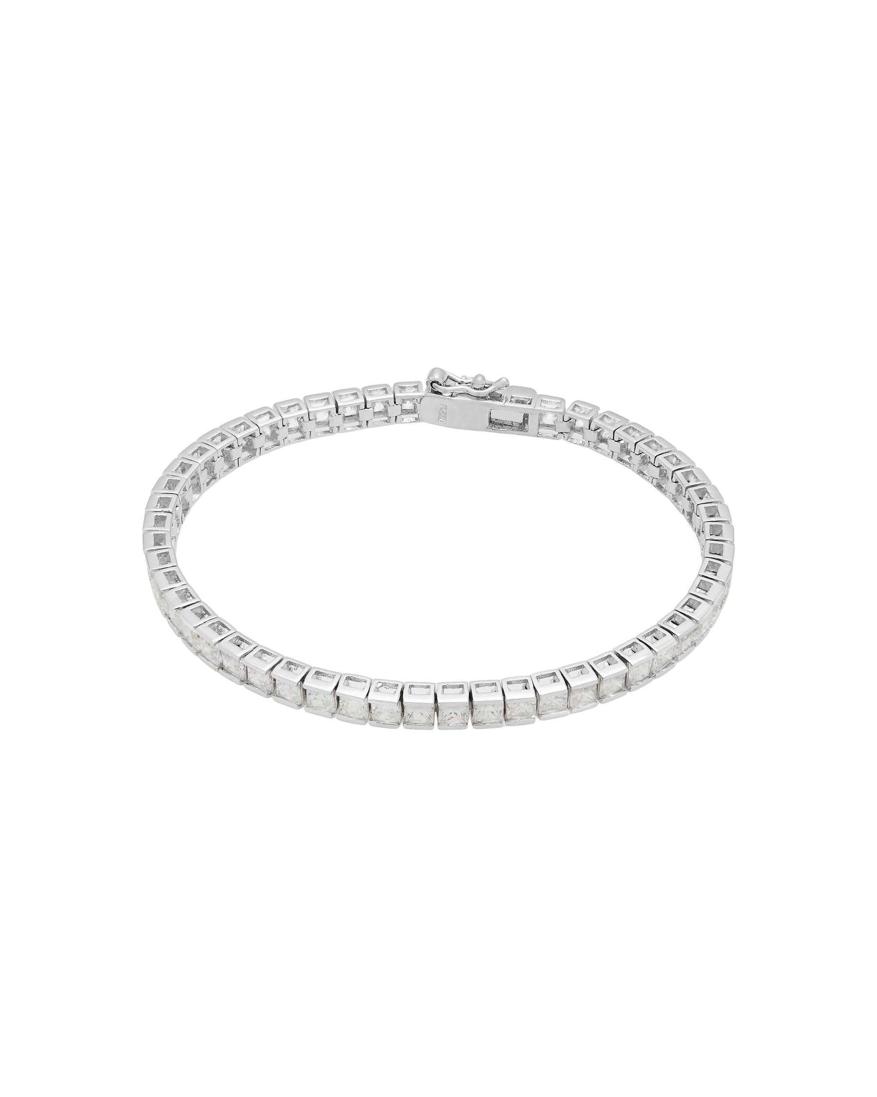 Bracciale tennis in argento con zirconi princess-1