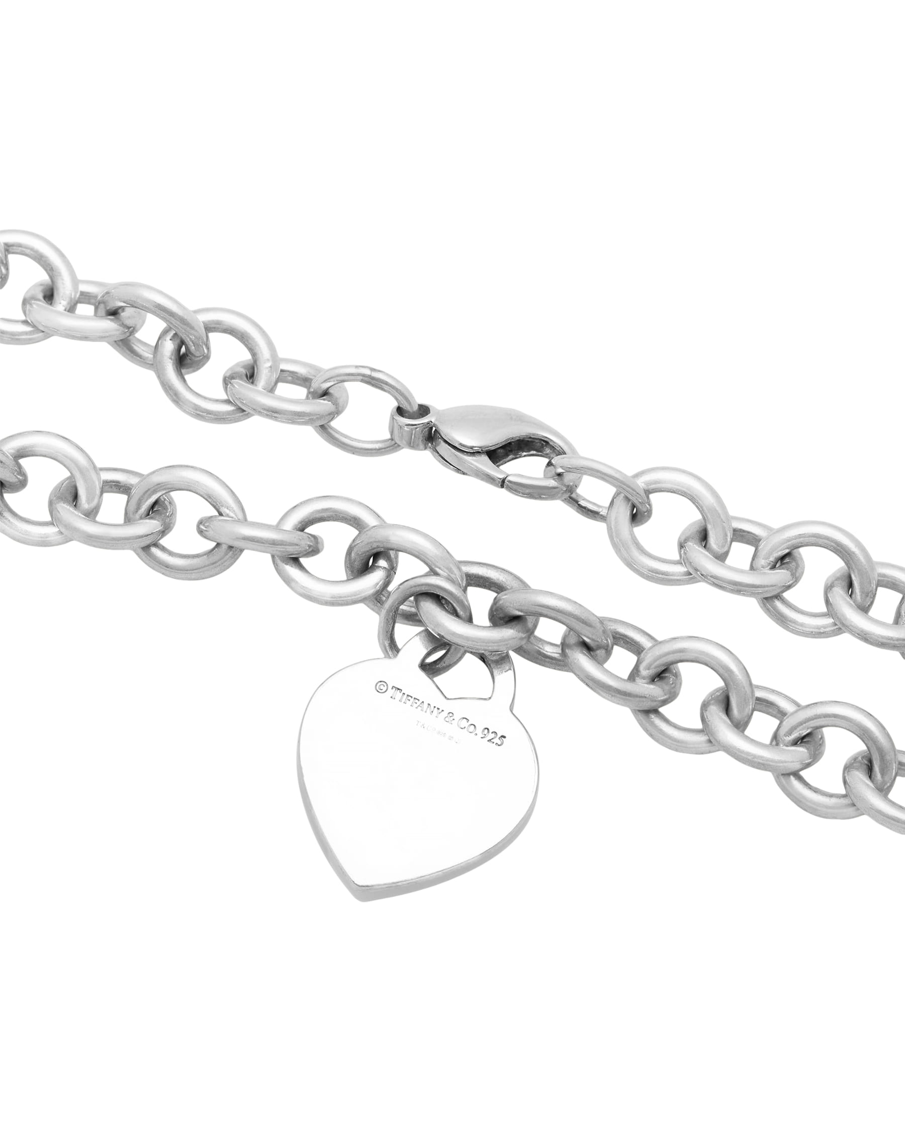 Collana return to tiffany chain link heart tag in argento-2
