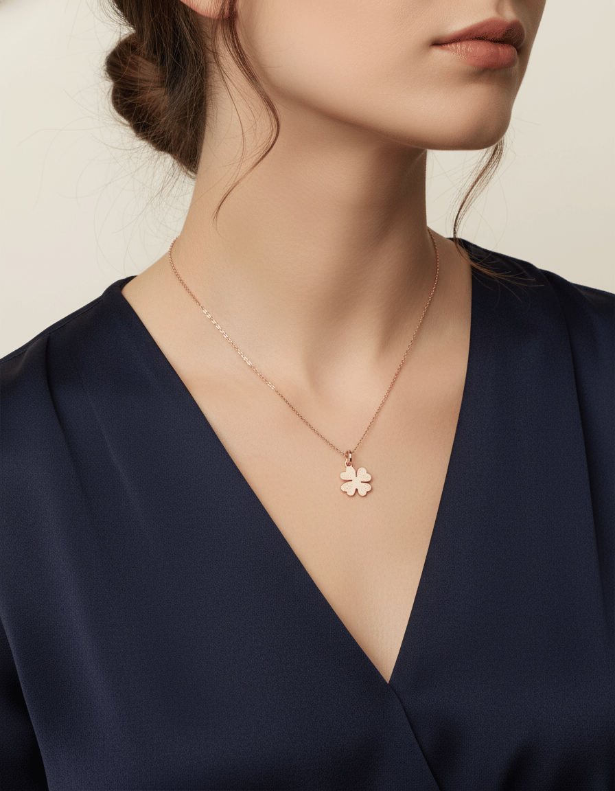 Ciondolo quadrifoglio dodo in oro rosa 9 kt-3