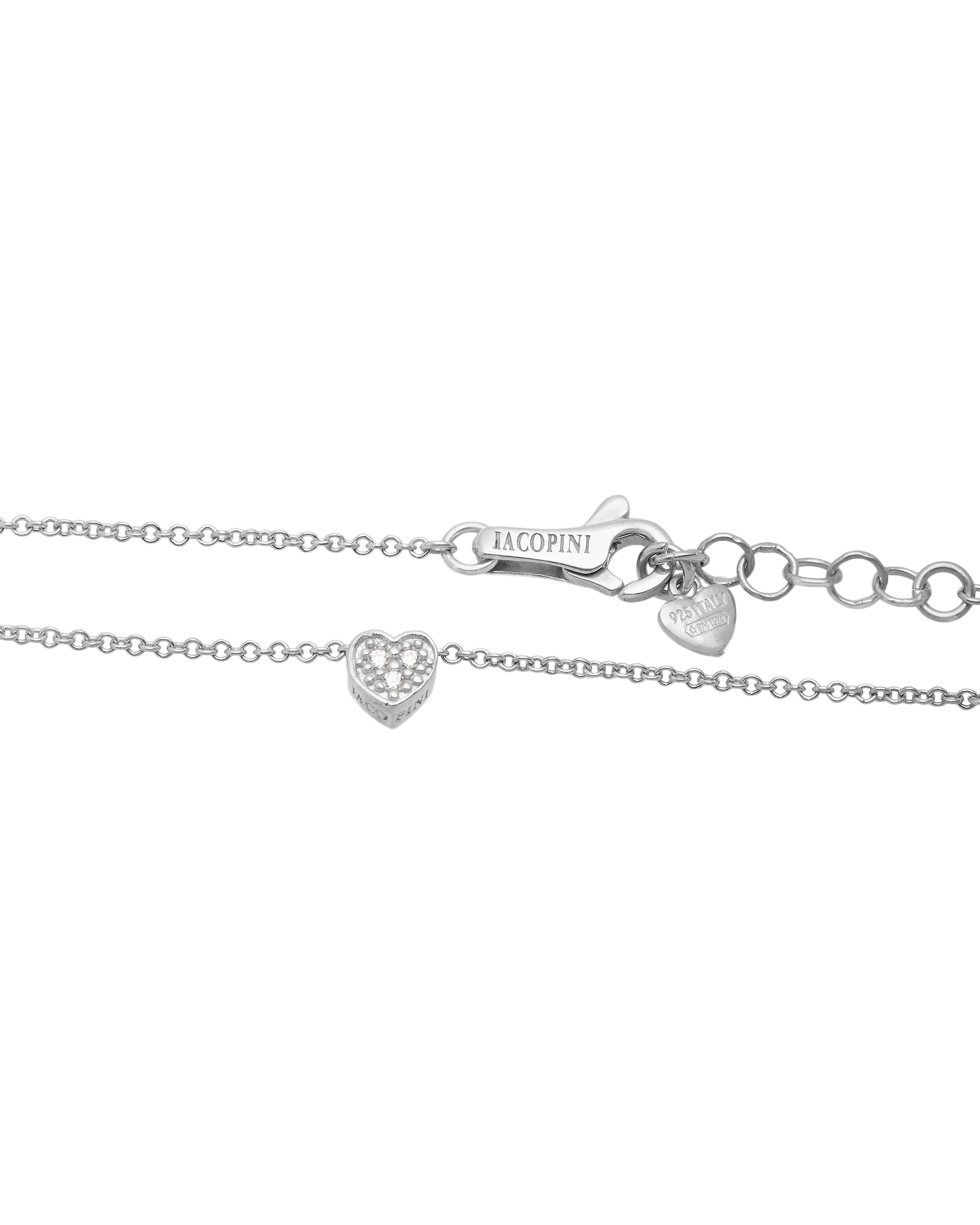 Collana iacopini con ciondolo cuore in argento e zirconi-2