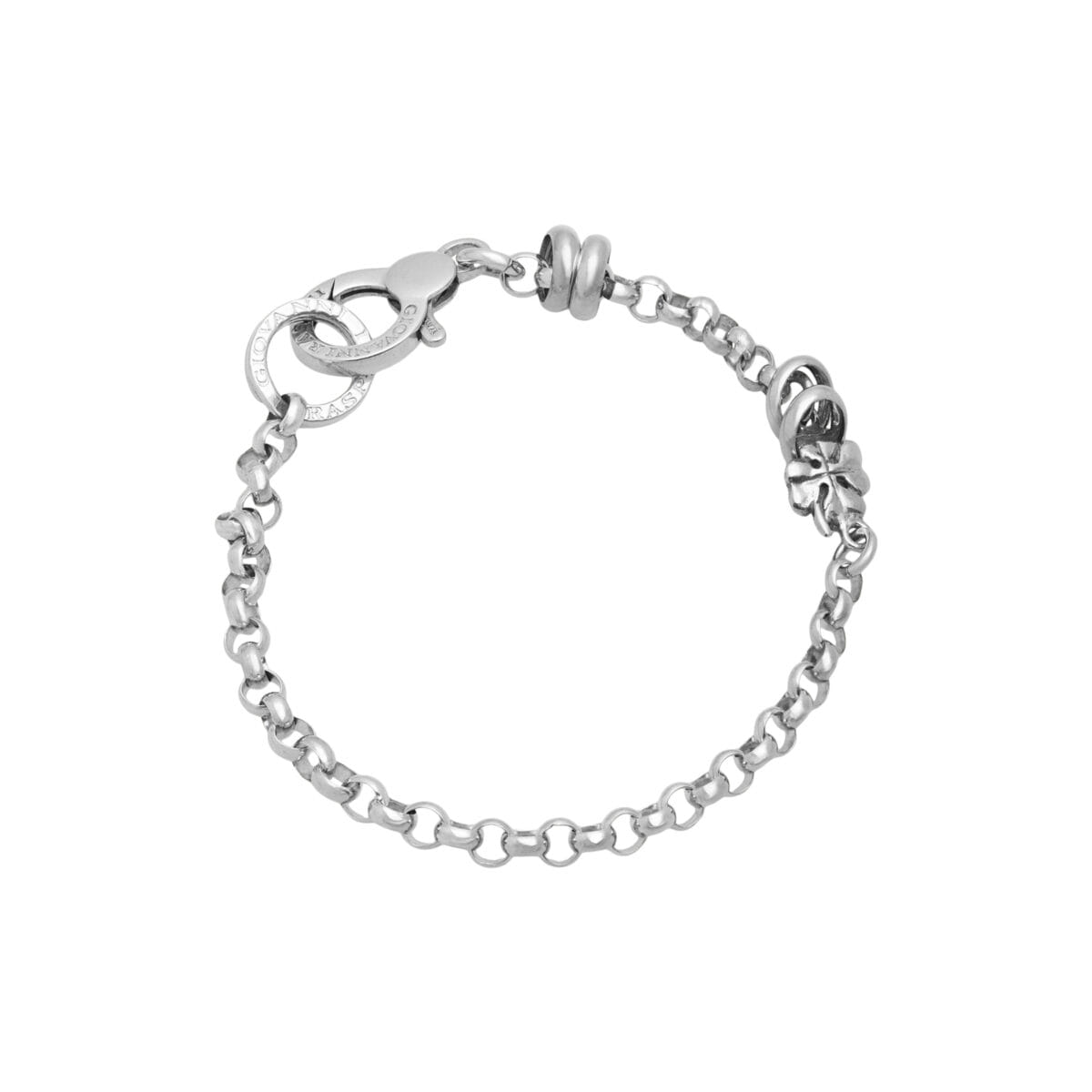 Bracciale g. raspini roulette quadrifoglio in argento-1