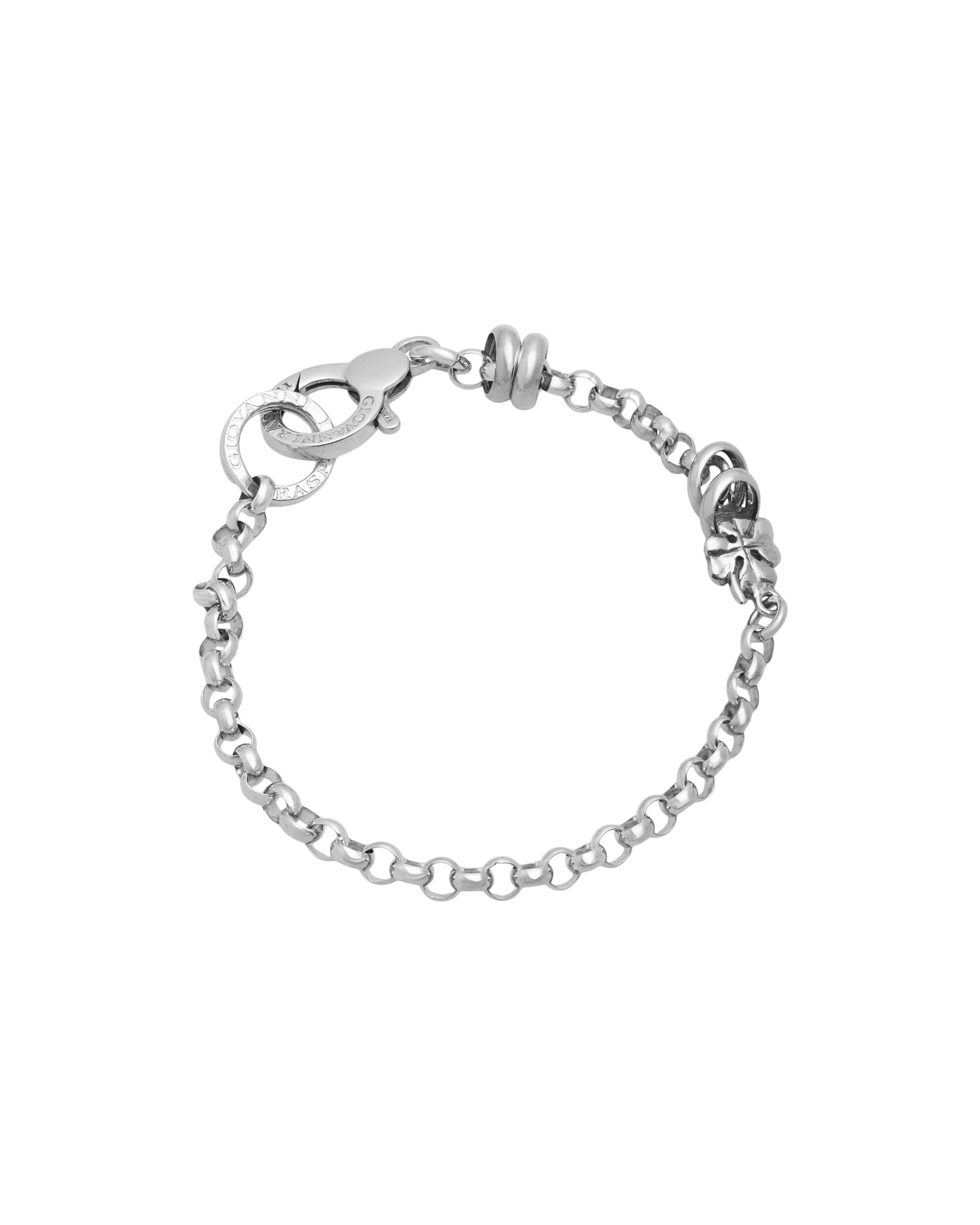 Bracciale g. raspini roulette quadrifoglio in argento-1