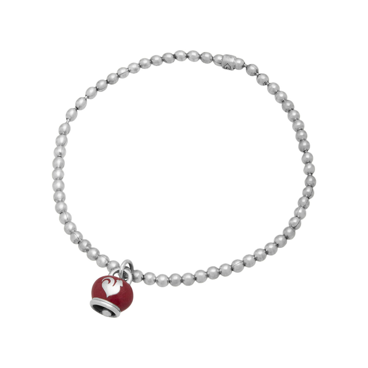 Bracciale chantecler et voilà in argento con ciondolo campanella rosso-1