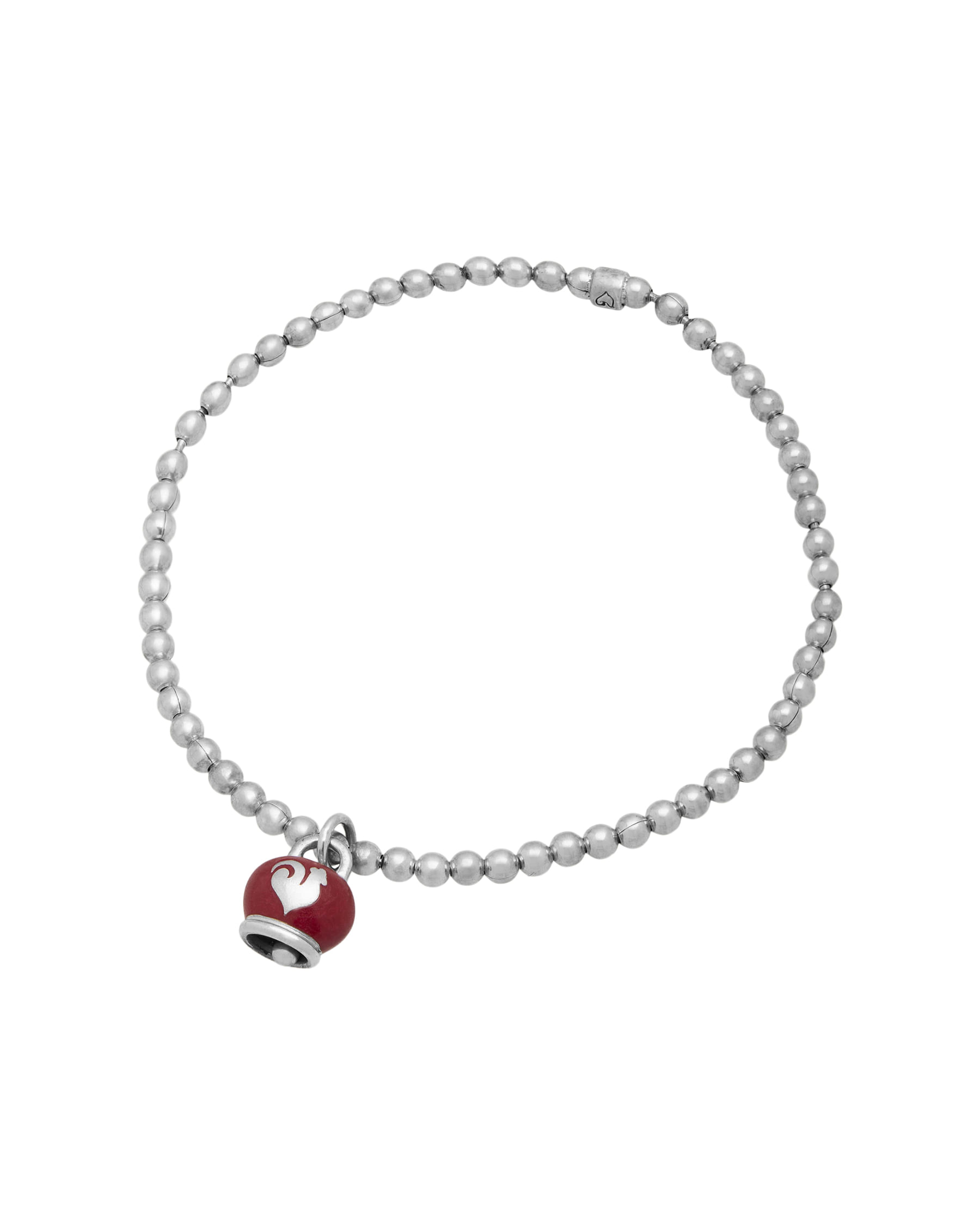 Bracciale chantecler et voilà in argento con ciondolo campanella rosso-1