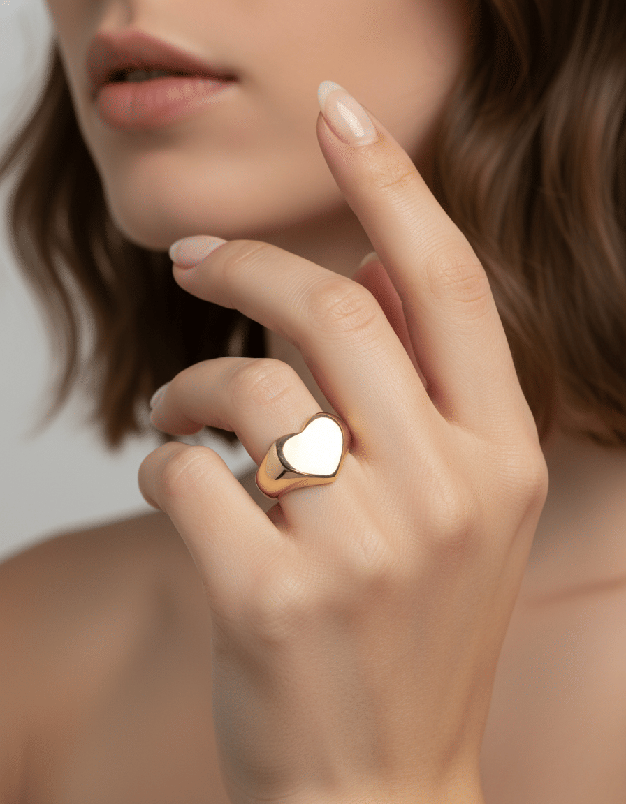 Anello cuore in oro giallo 18 kt-4